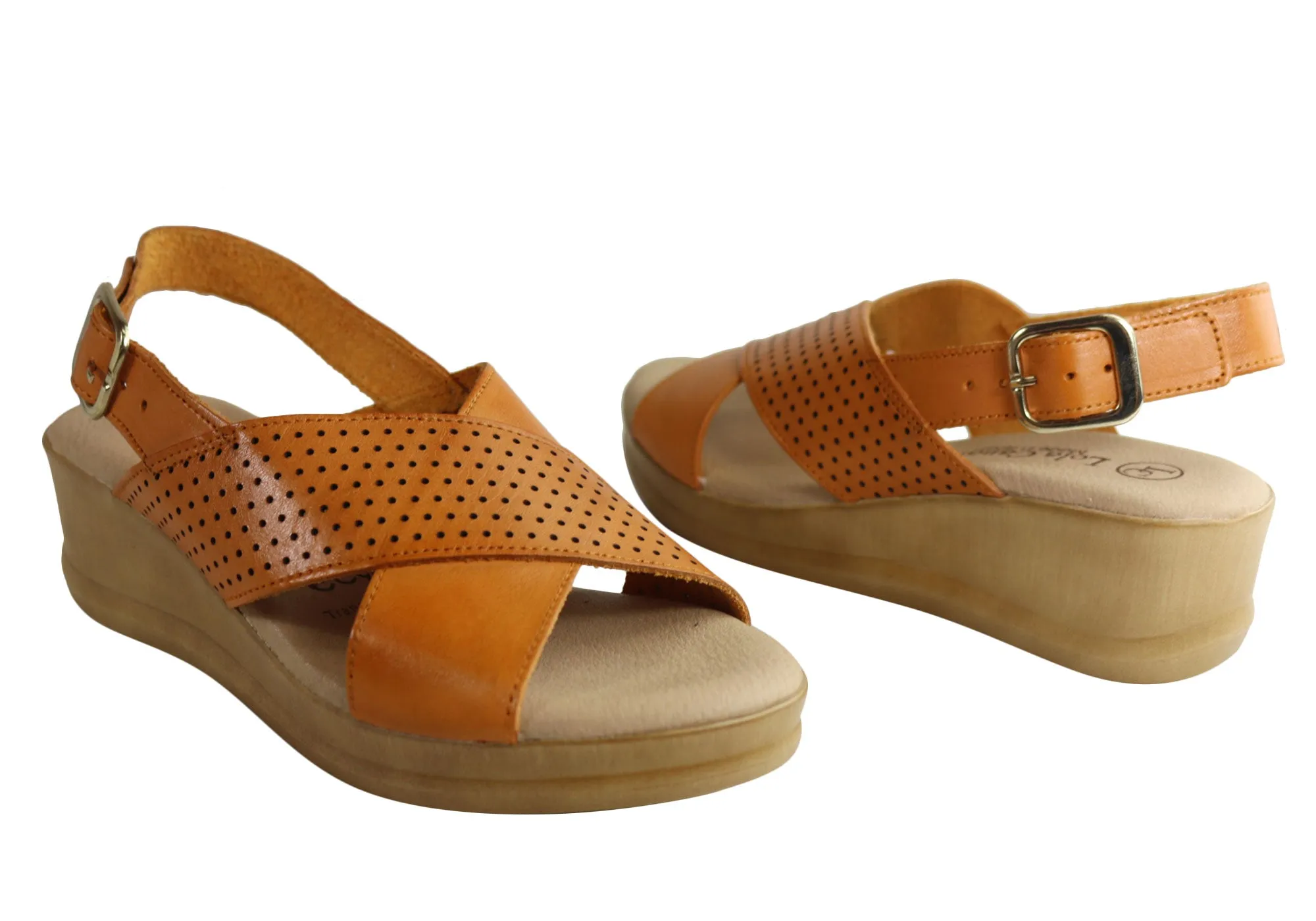 Lola Canales Eden Damen Komfort Keilabsatz Sandalen Aus Leder Hergestellt In Spanien Lola Canales Schuhe