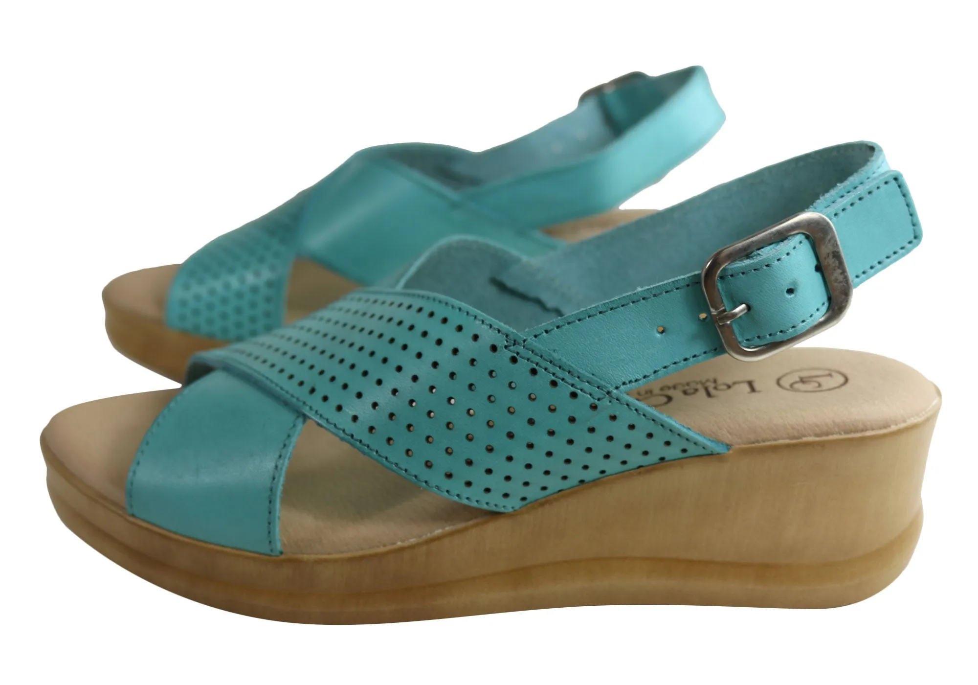 Lola Canales Eden Damen Komfort Keilabsatz Sandalen Aus Leder Hergestellt In Spanien Lola Canales Schuhe