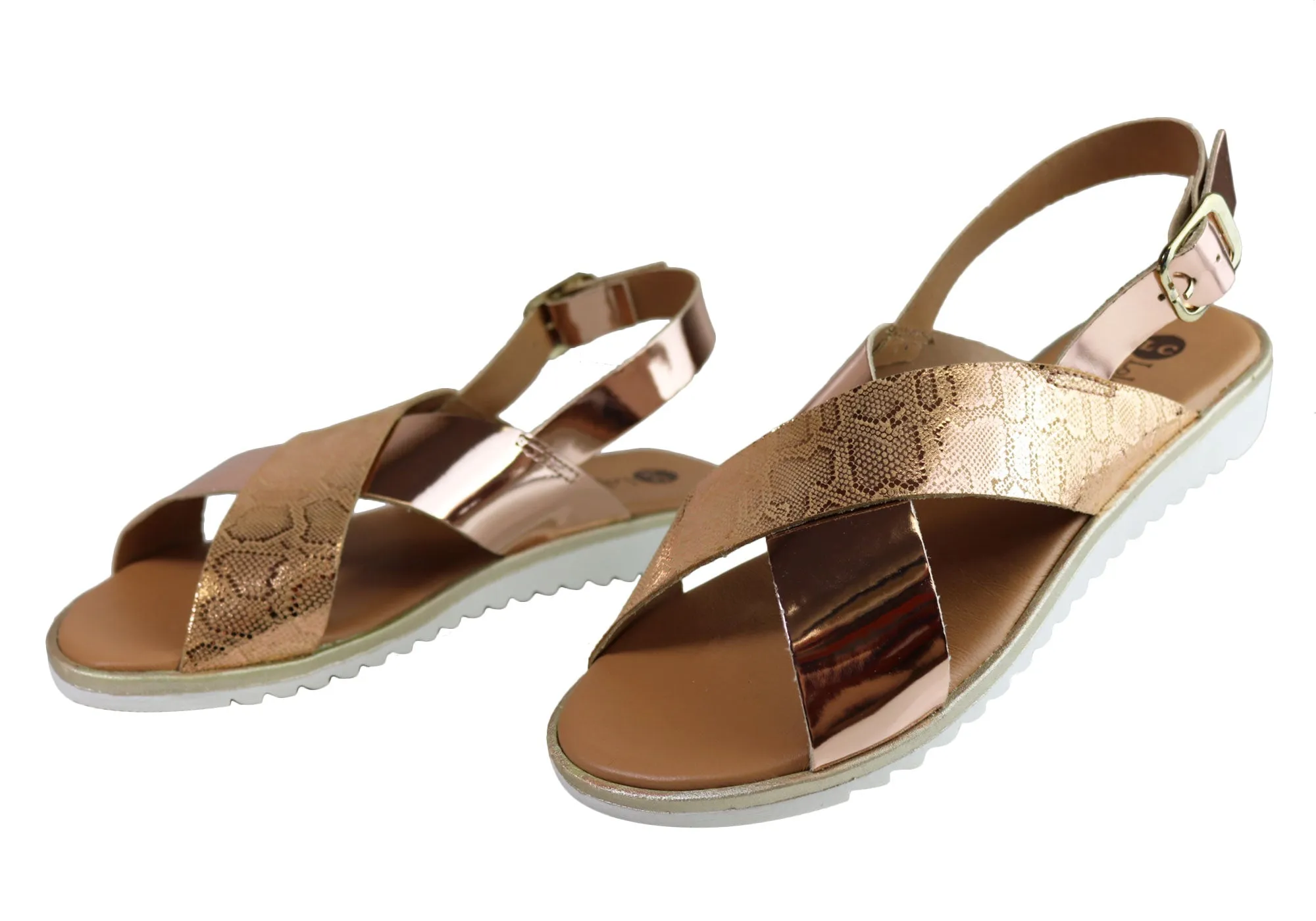 Lola Canales Gara Damen Bequeme Ledersandalen Hergestellt in Spanien Lola Canales Schuhe