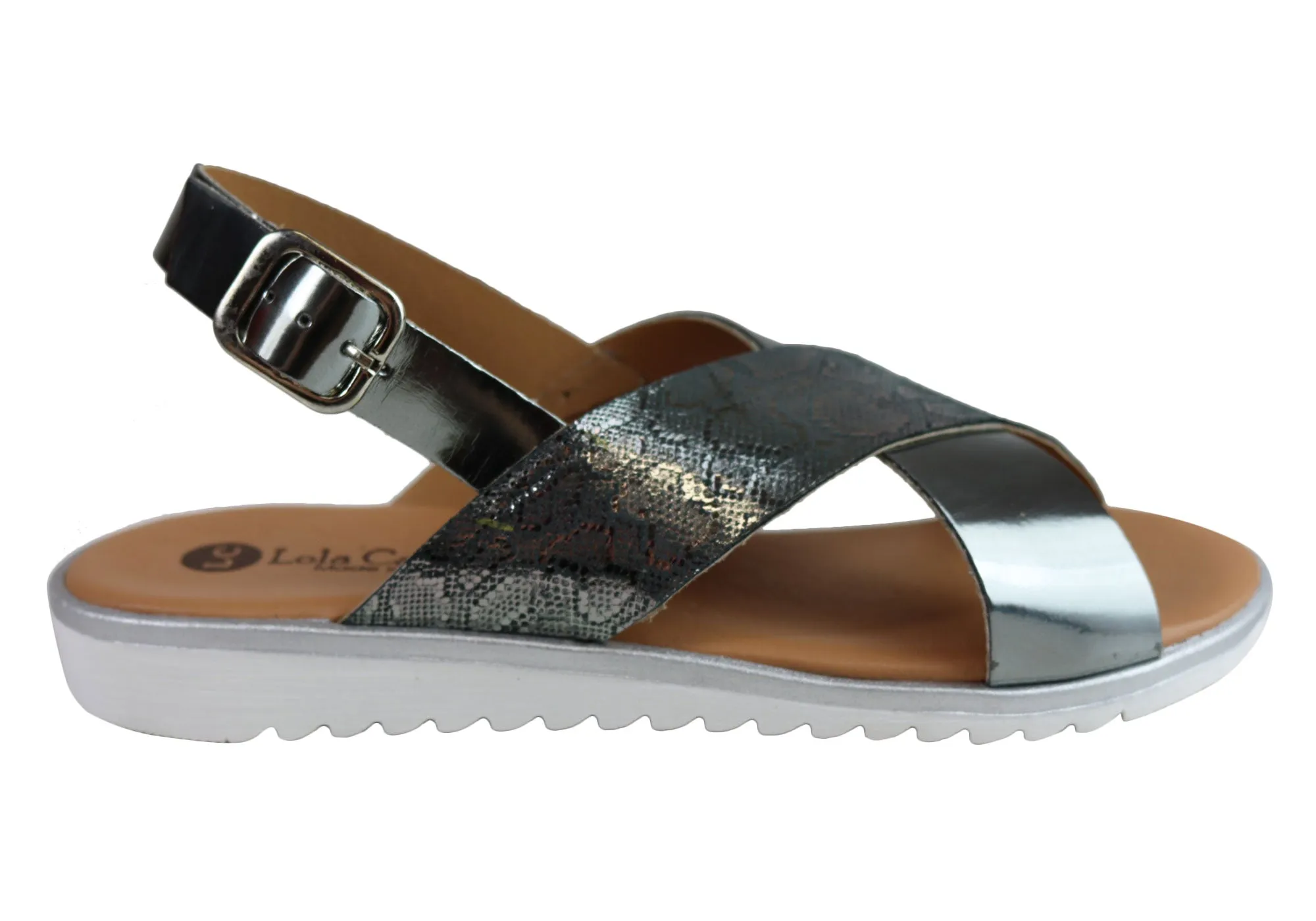 Lola Canales Gara Damen Bequeme Ledersandalen Hergestellt in Spanien Lola Canales Schuhe