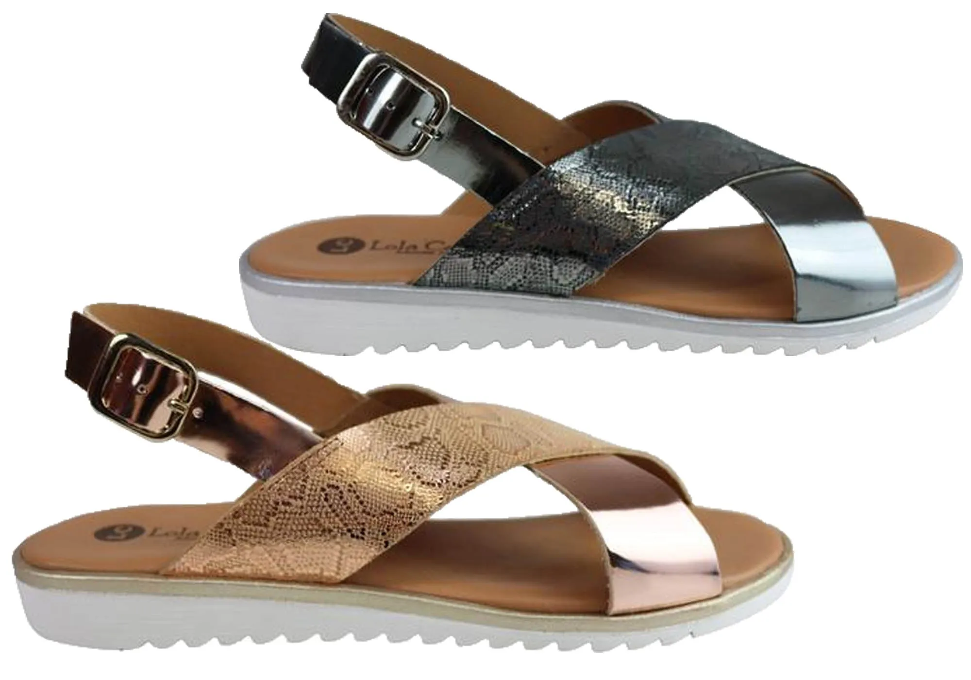 Lola Canales Gara Damen Bequeme Ledersandalen Hergestellt in Spanien Lola Canales Schuhe