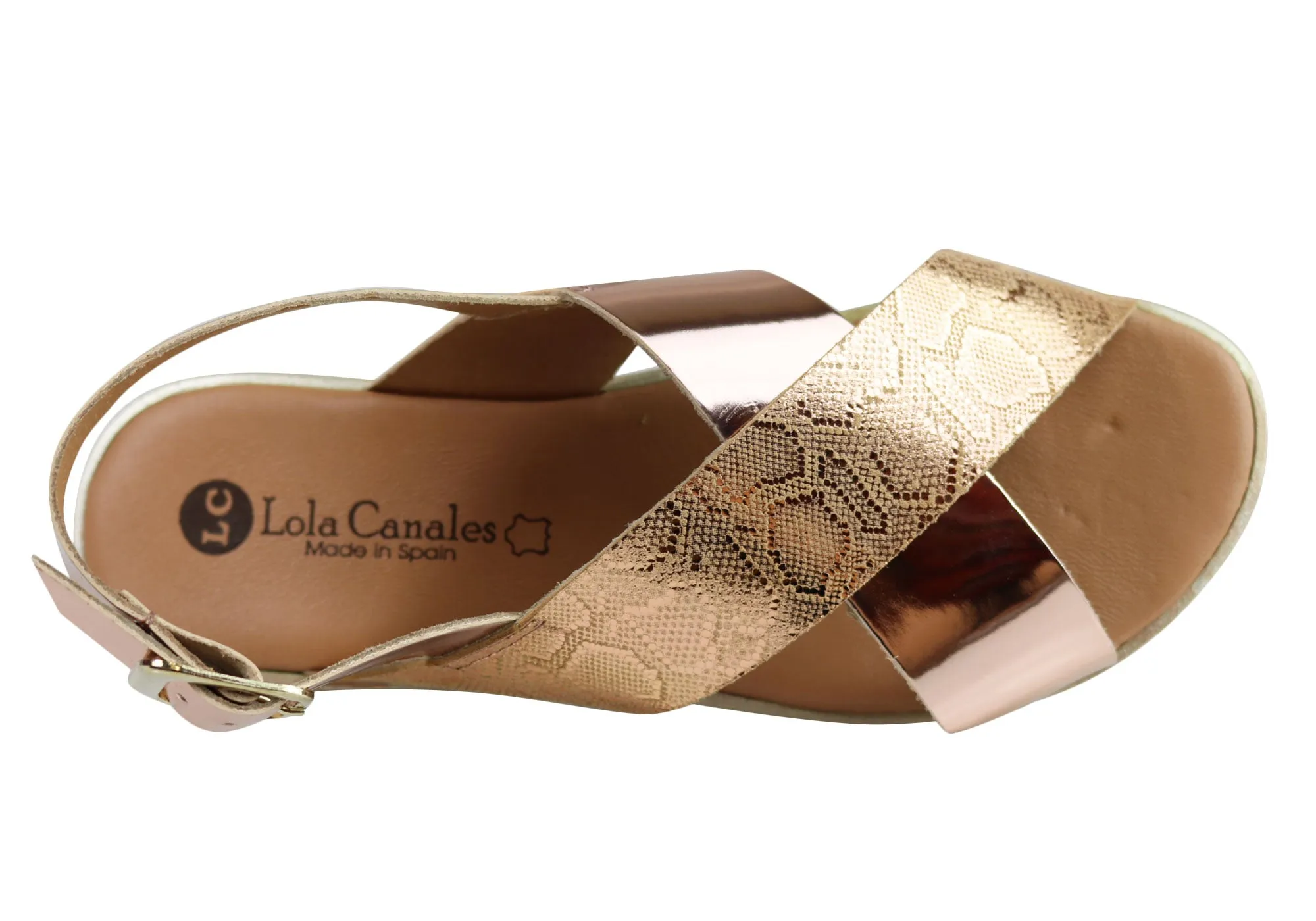 Lola Canales Gara Damen Bequeme Ledersandalen Hergestellt in Spanien Lola Canales Schuhe