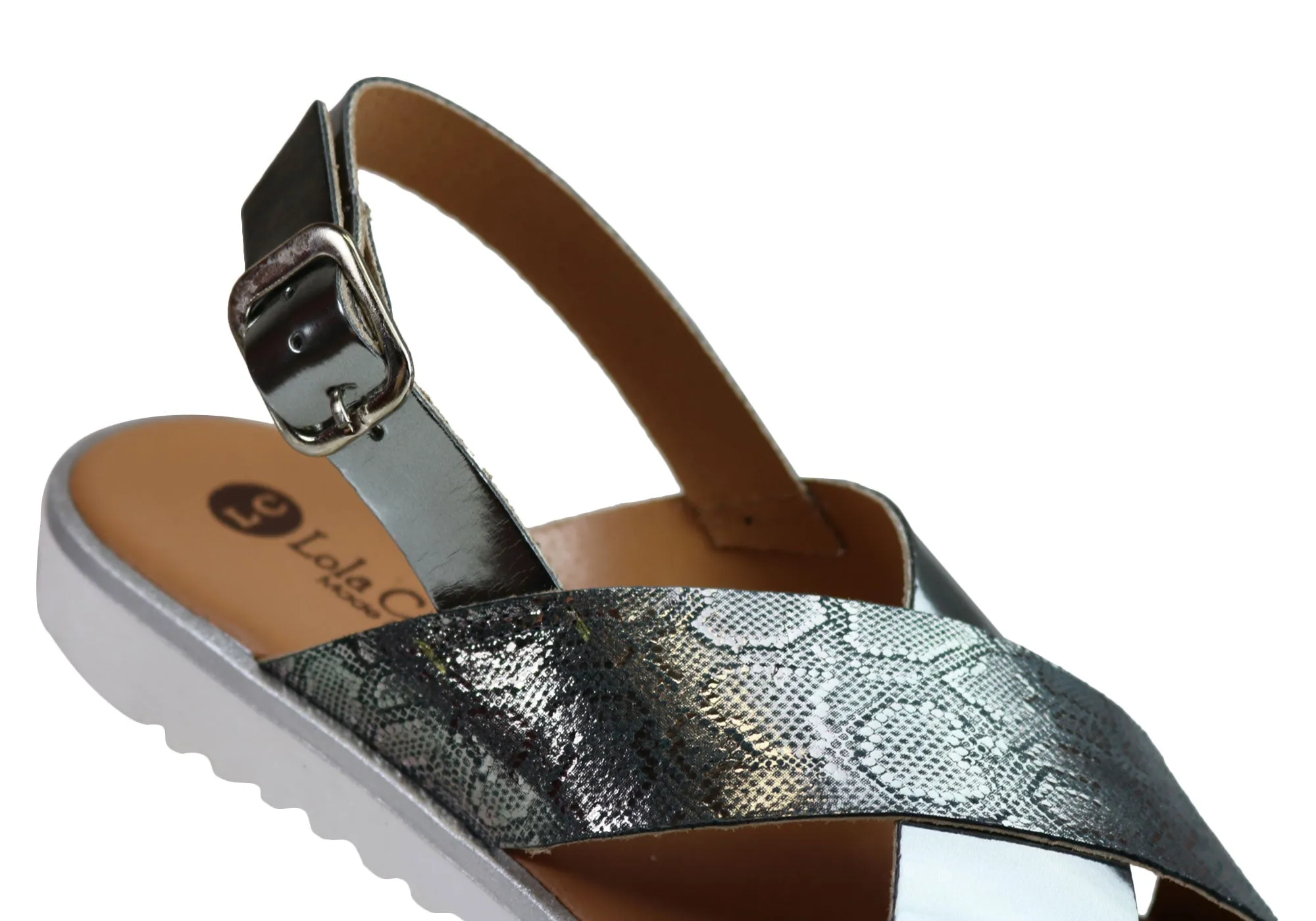 Lola Canales Gara Damen Bequeme Ledersandalen Hergestellt in Spanien Lola Canales Schuhe