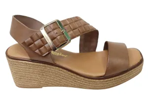 Lola Canales Kristine Damen Spanische Leder Keilabsatz Sandalen Lola Canales Schuhe