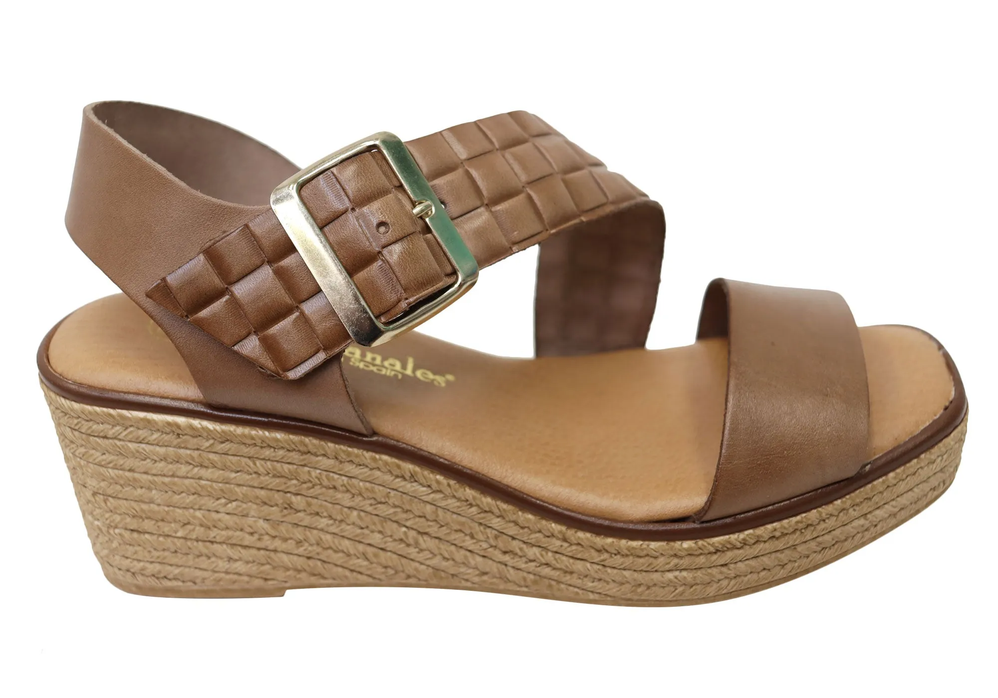 Lola Canales Kristine Damen Spanische Leder Keilabsatz Sandalen Lola Canales Schuhe