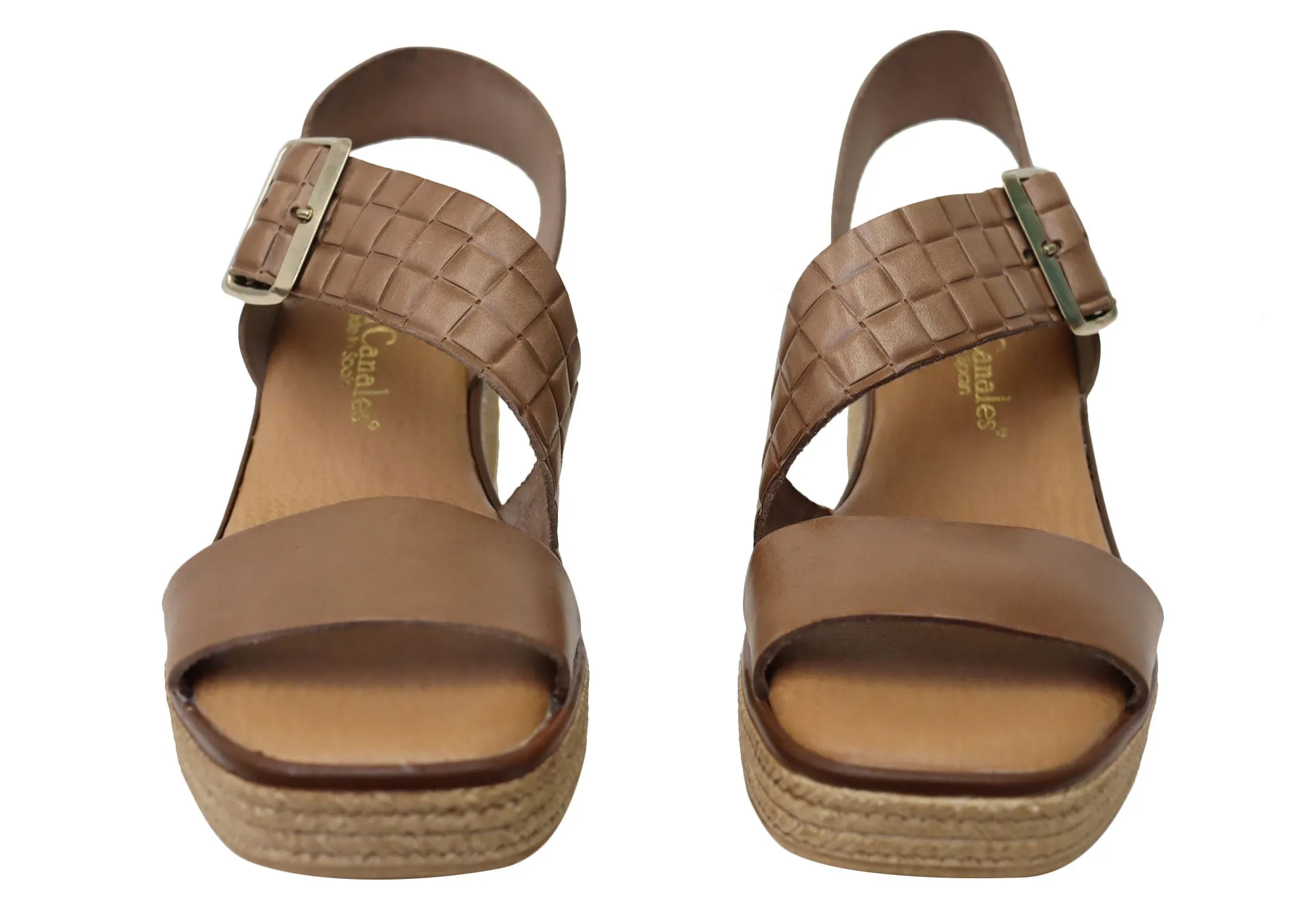 Lola Canales Kristine Damen Spanische Leder Keilabsatz Sandalen Lola Canales Schuhe