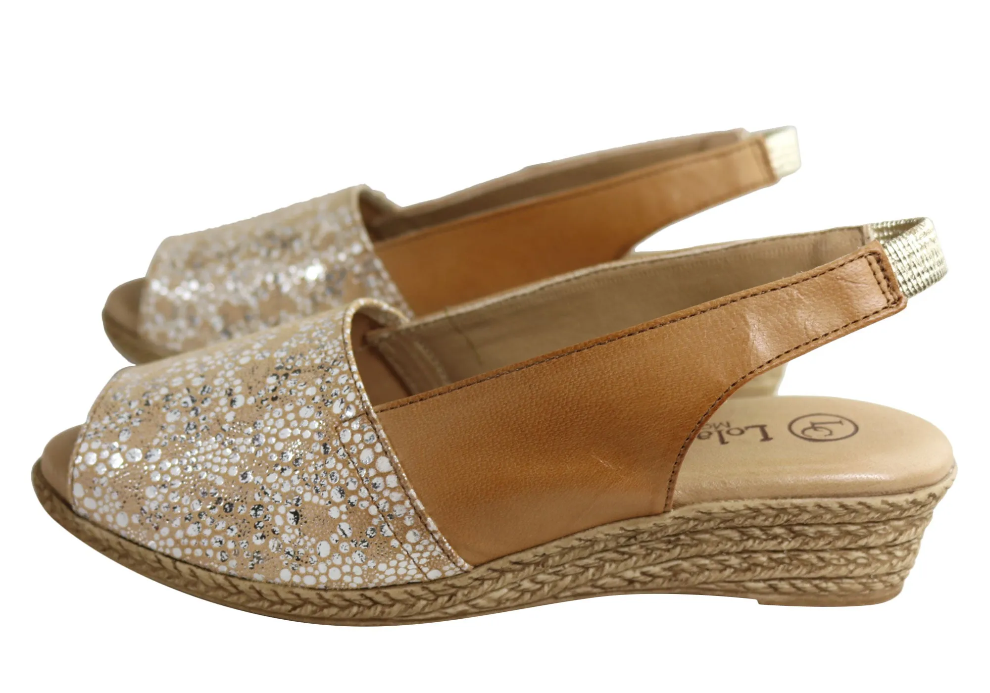 Lola Canales Lulu Damen Komfort Keilabsatz Sandalen Aus Leder Hergestellt In Spanien Lola Canales Schuhe