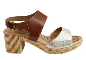 Lola Canales Mia Damen Komfort Leder Mittelabsatz Sandalen Hergestellt in Spanien Lola Canales Schuhe