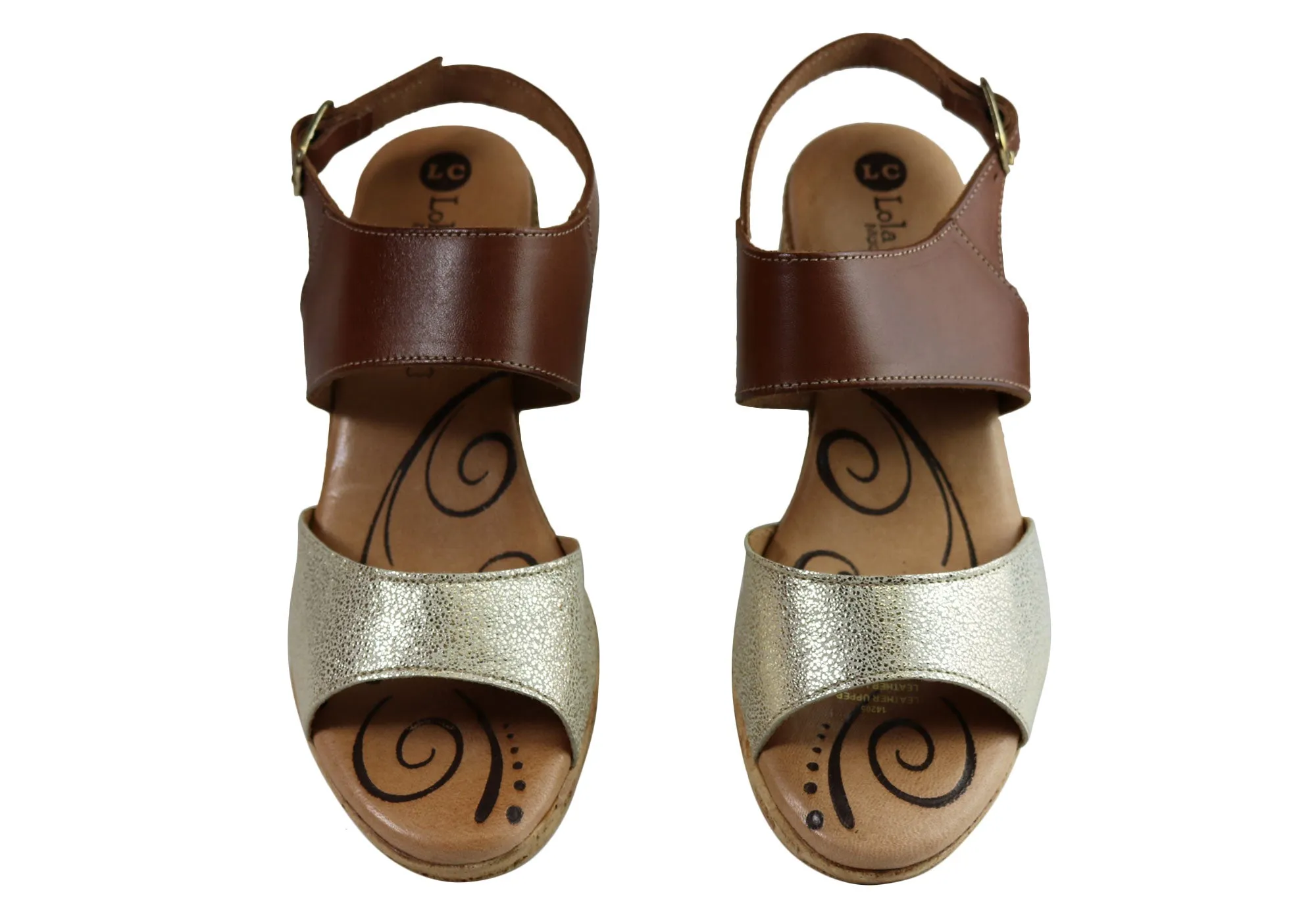 Lola Canales Mia Damen Komfort Leder Mittelabsatz Sandalen Hergestellt in Spanien Lola Canales Schuhe