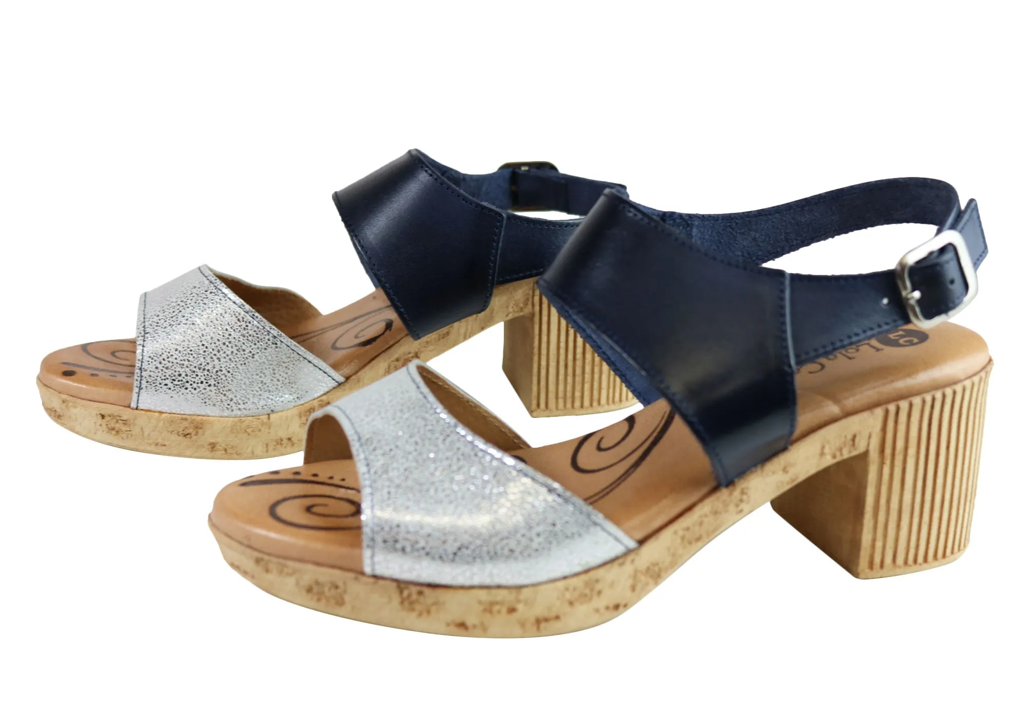 Lola Canales Mia Damen Komfort Leder Mittelabsatz Sandalen Hergestellt in Spanien Lola Canales Schuhe