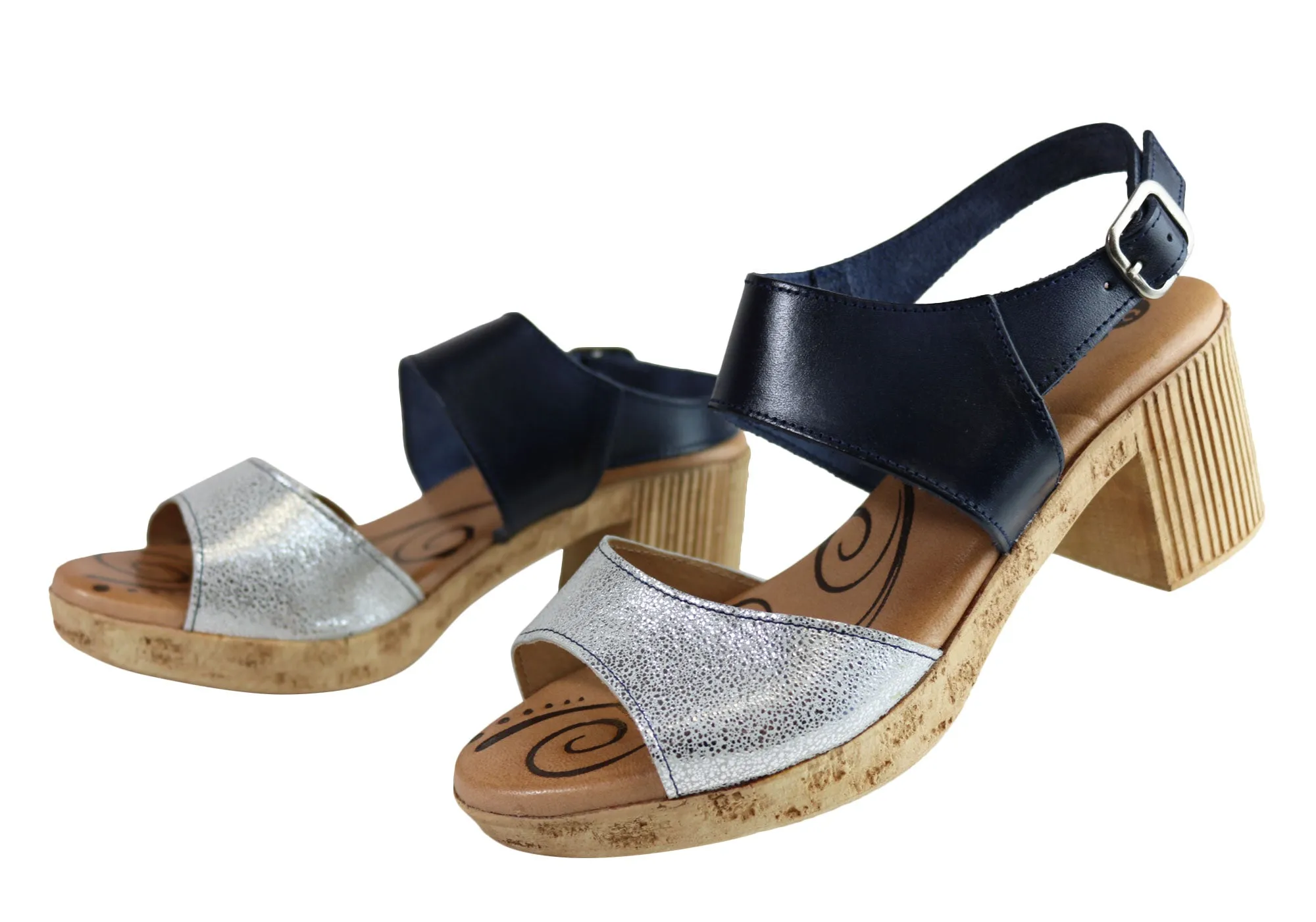 Lola Canales Mia Damen Komfort Leder Mittelabsatz Sandalen Hergestellt in Spanien Lola Canales Schuhe