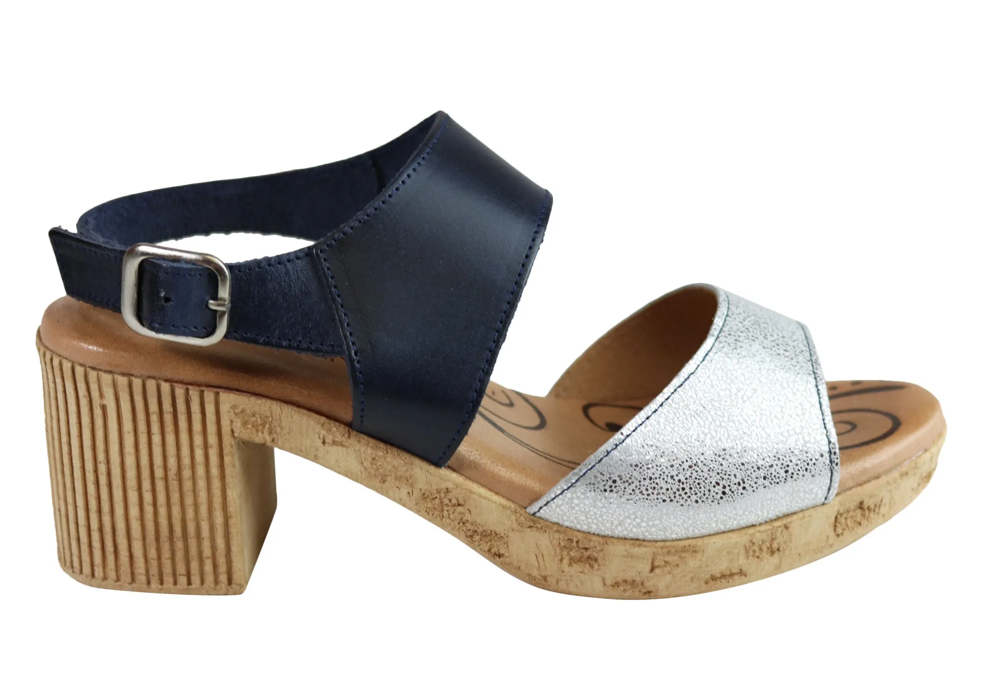 Lola Canales Mia Damen Komfort Leder Mittelabsatz Sandalen Hergestellt in Spanien Lola Canales Schuhe