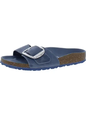 Madrid Damen Ledersandalen mit großer Schnalle und Korksohle