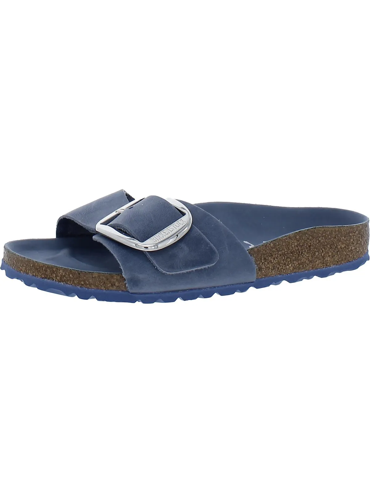 Madrid Damen Ledersandalen mit großer Schnalle und Korksohle