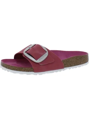 Madrid Damen-Sandalen mit großem Verschluss aus Wildleder und Korkabsatz