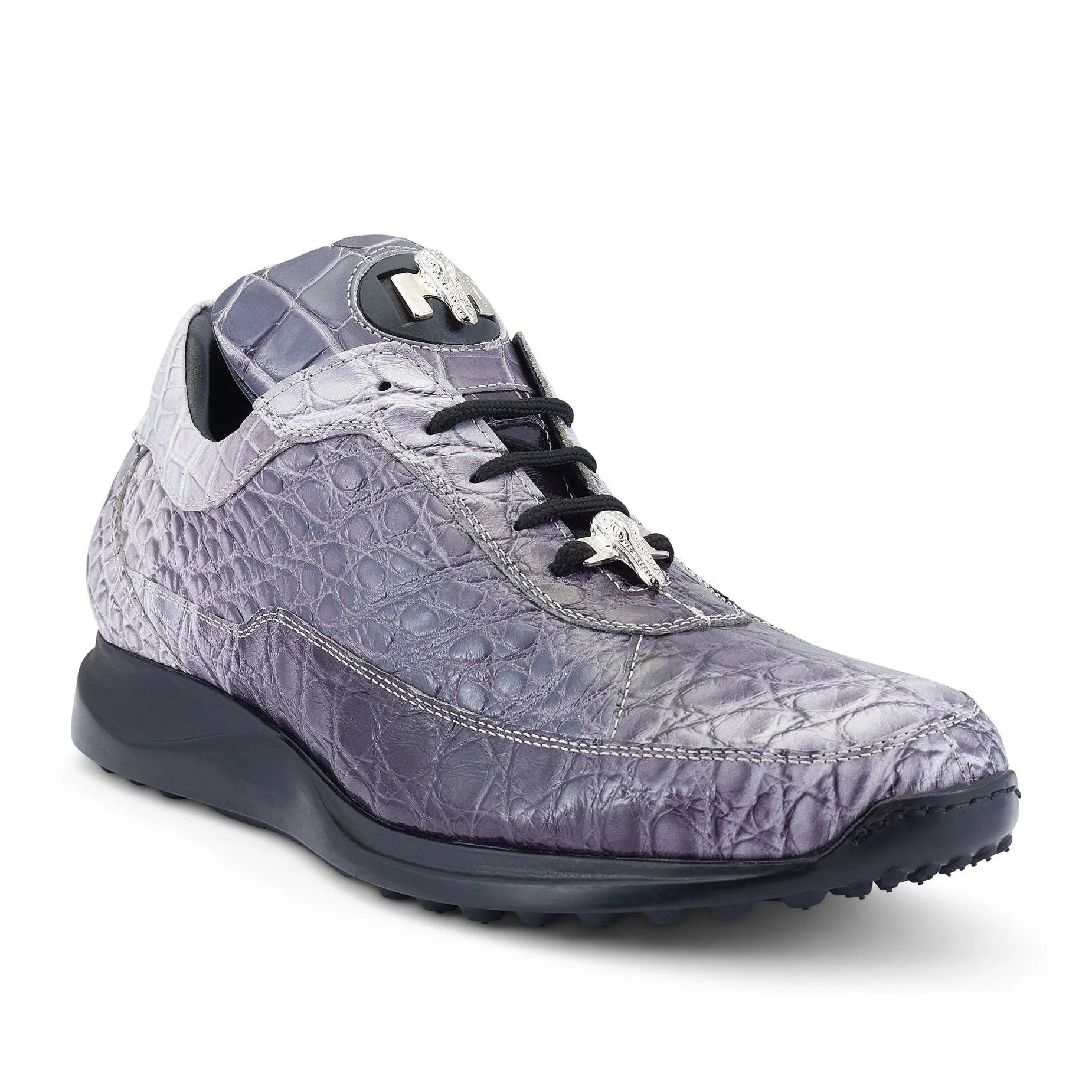 Mauri Schuhe Mauri Bloodshed in Multigrey Herren Exotische Alligator Freizeit-Sneaker