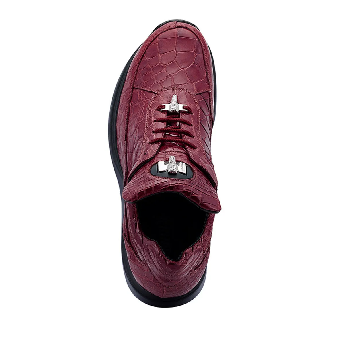 Mauri Shoes Mauri Bloodshed in Rubinrot Herren Exotische Alligator Freizeit-Sneakers