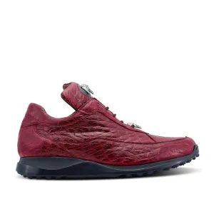 Mauri Shoes Mauri Bloodshed in Rubinrot Herren Exotische Alligator Freizeit-Sneakers