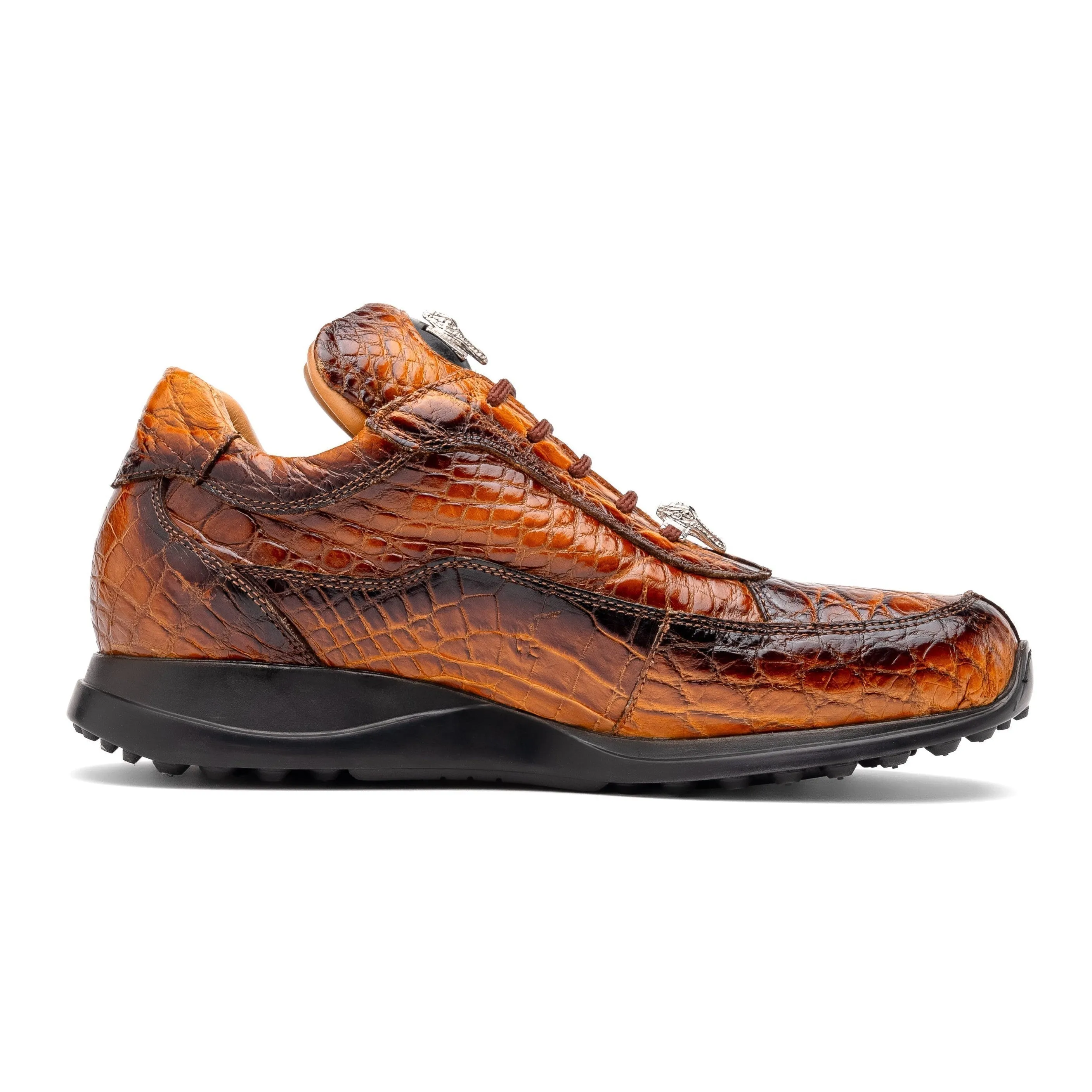 Mauri Schuhe Mauri Blutvergießen in Toffee / Schmutziges Gold Herren Exotische Alligator Freizeit-Sneakers