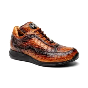 Mauri Schuhe Mauri Blutvergießen in Toffee / Schmutziges Gold Herren Exotische Alligator Freizeit-Sneakers