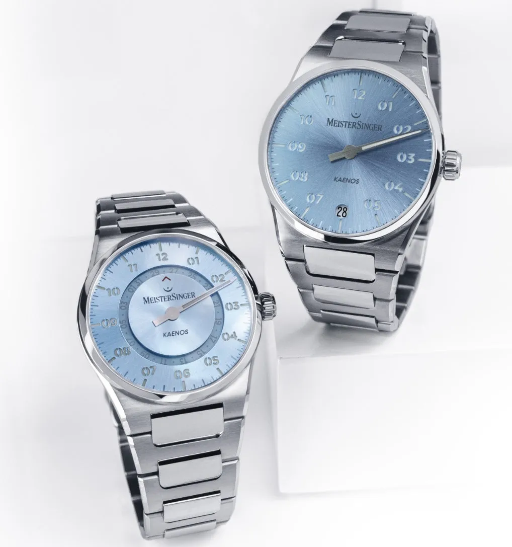 MeisterSinger Kaenos Open Date Sunburst Ice Blue Uhr Schmuck_Meistersinger_Uhren