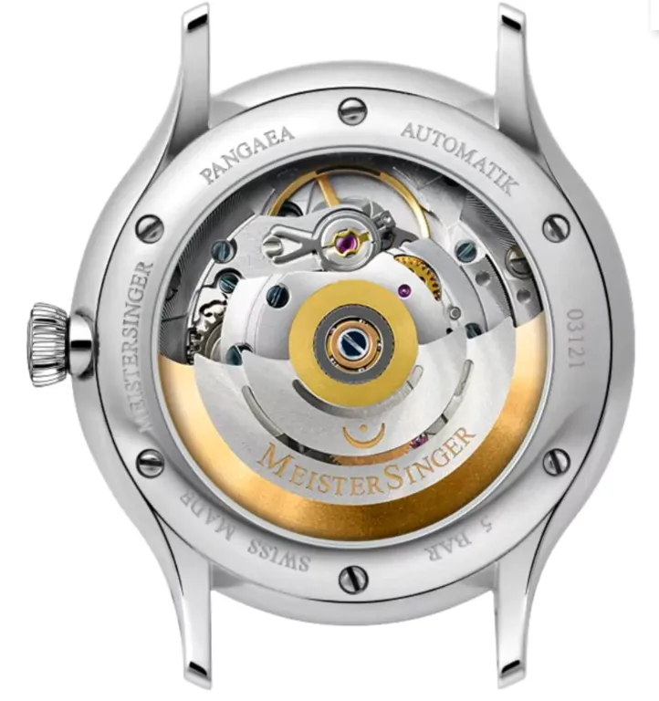 MeisterSinger Pangaea Tag Datum Stahlblau Mit Gold Uhr Schmuck_Meistersinger_Uhren