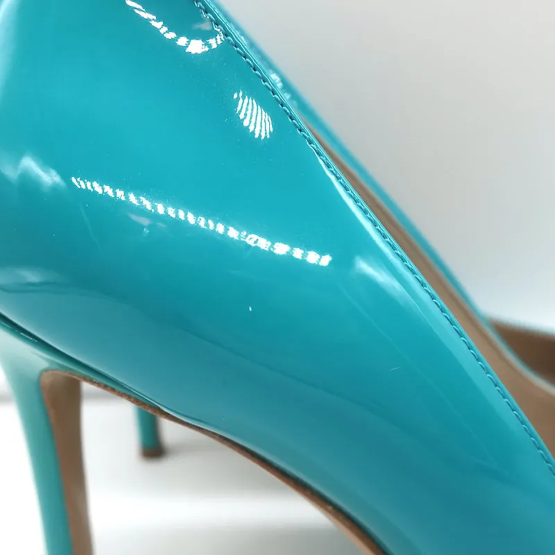 Michael Kors Collection Gretel Laufsteg-Pumps Türkis Lackleder Größe 38