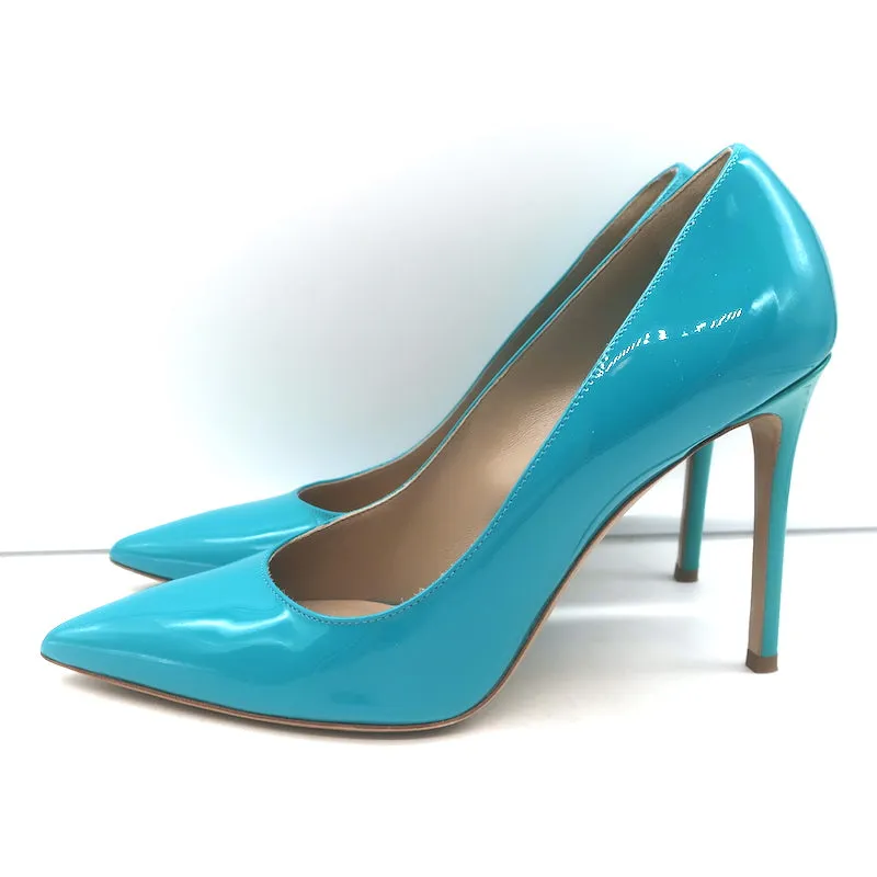 Michael Kors Collection Gretel Laufsteg-Pumps Türkis Lackleder Größe 38