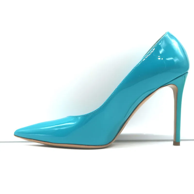 Michael Kors Collection Gretel Laufsteg-Pumps Türkis Lackleder Größe 38