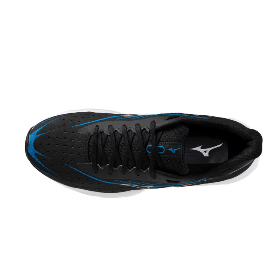 Mizuno Herren Wave Skyrise 6 Laufschuhe in Schwarz/Weiß/Blau Pace SS25