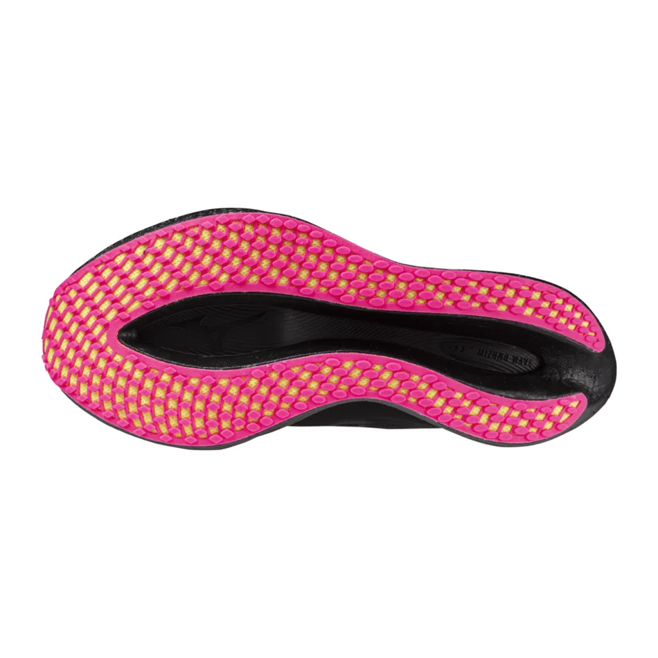 Mizuno Unisex Wave Rebellion Pro 2 Laufschuhe in Schwarz/Silber/Rosa/Tetra AW24