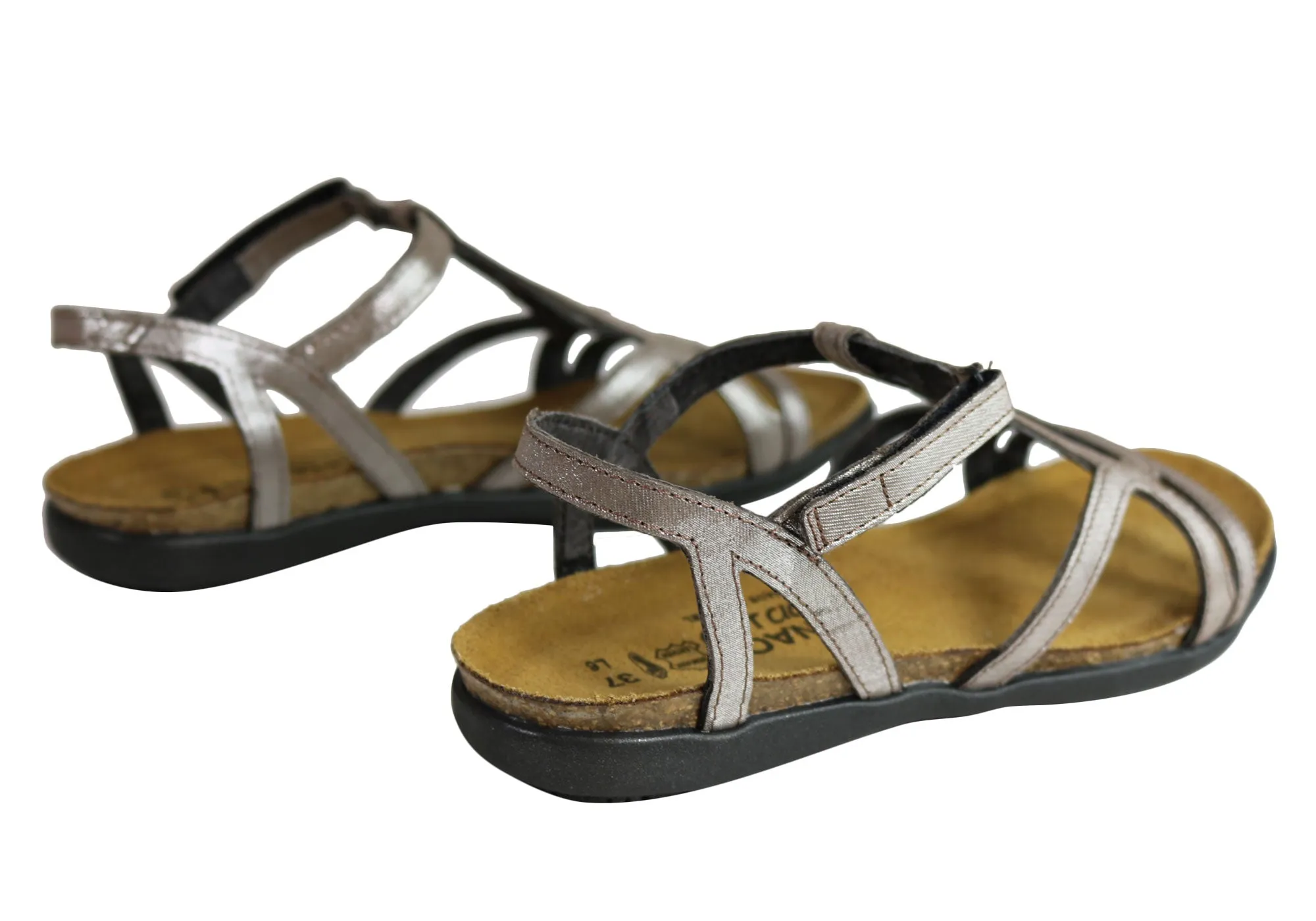 Naot Dorith Damen Komfortable gepolsterte flache Ledersandalen mit Unterstützung Naot Schuhe