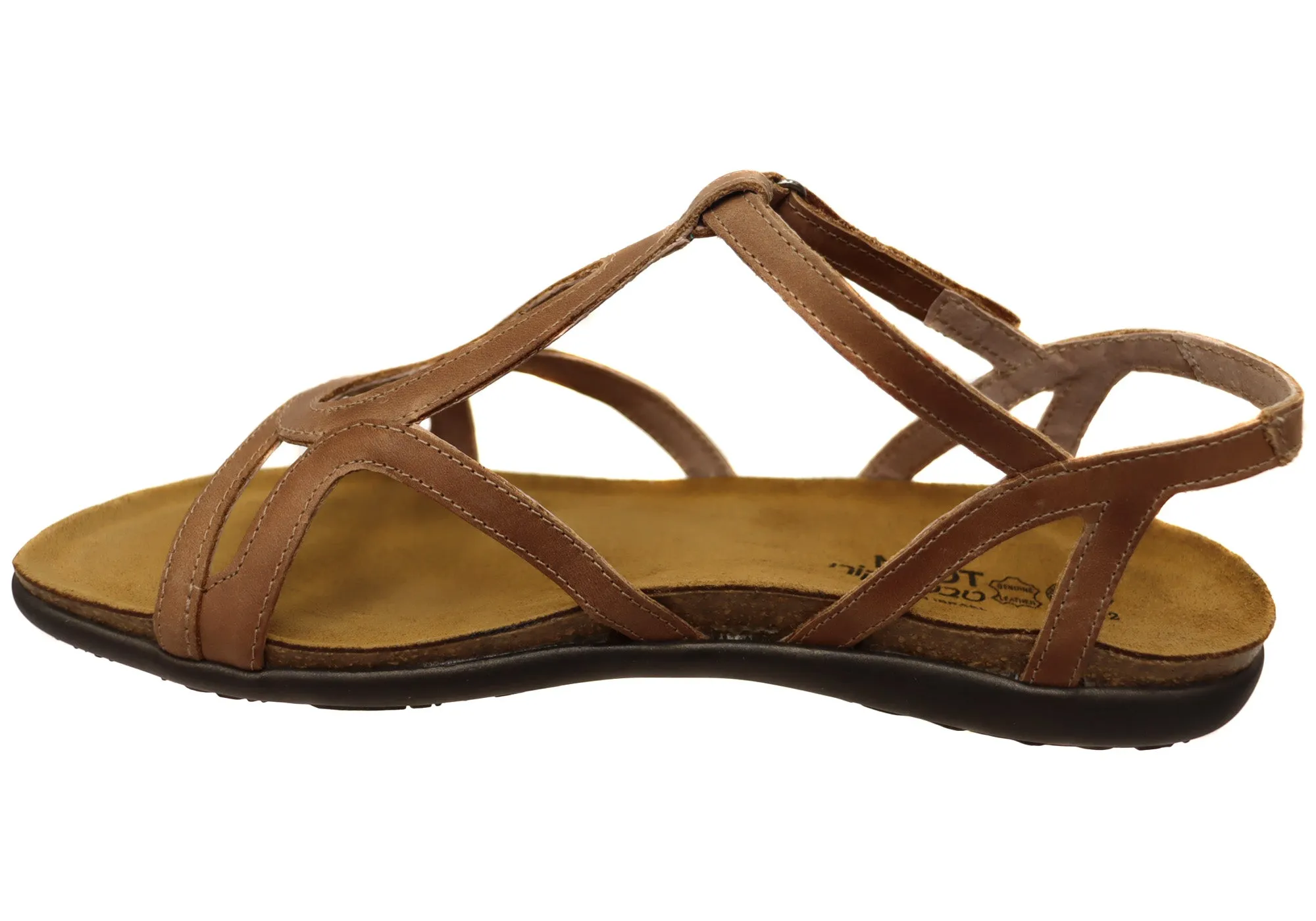 Naot Dorith Damen Komfortable gepolsterte flache Ledersandalen mit Unterstützung Naot Schuhe