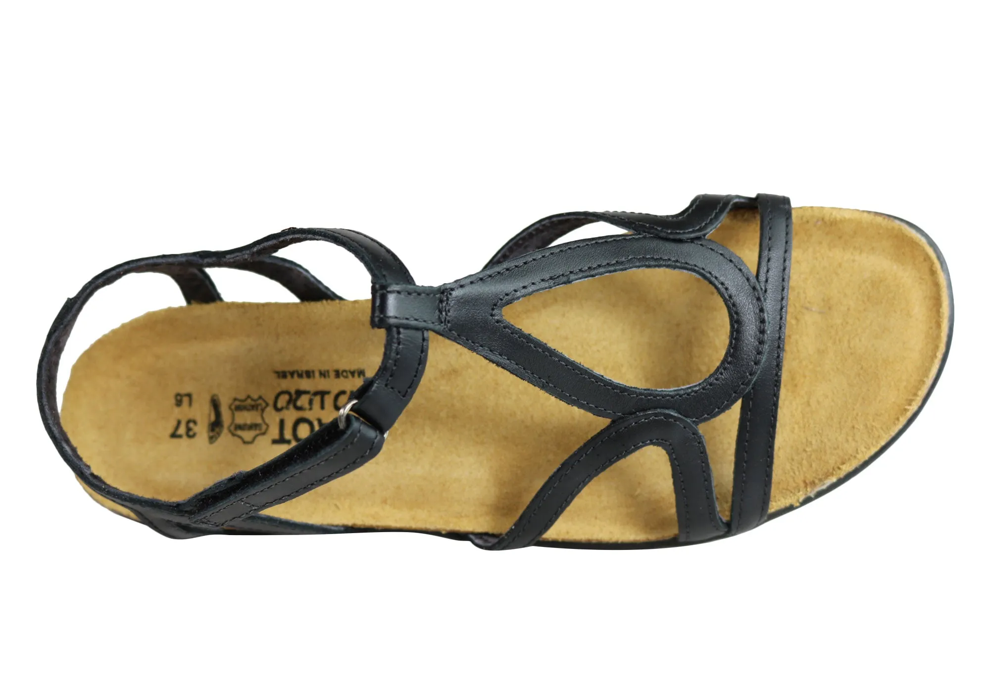 Naot Dorith Damen Komfortable gepolsterte flache Ledersandalen mit Unterstützung Naot Schuhe