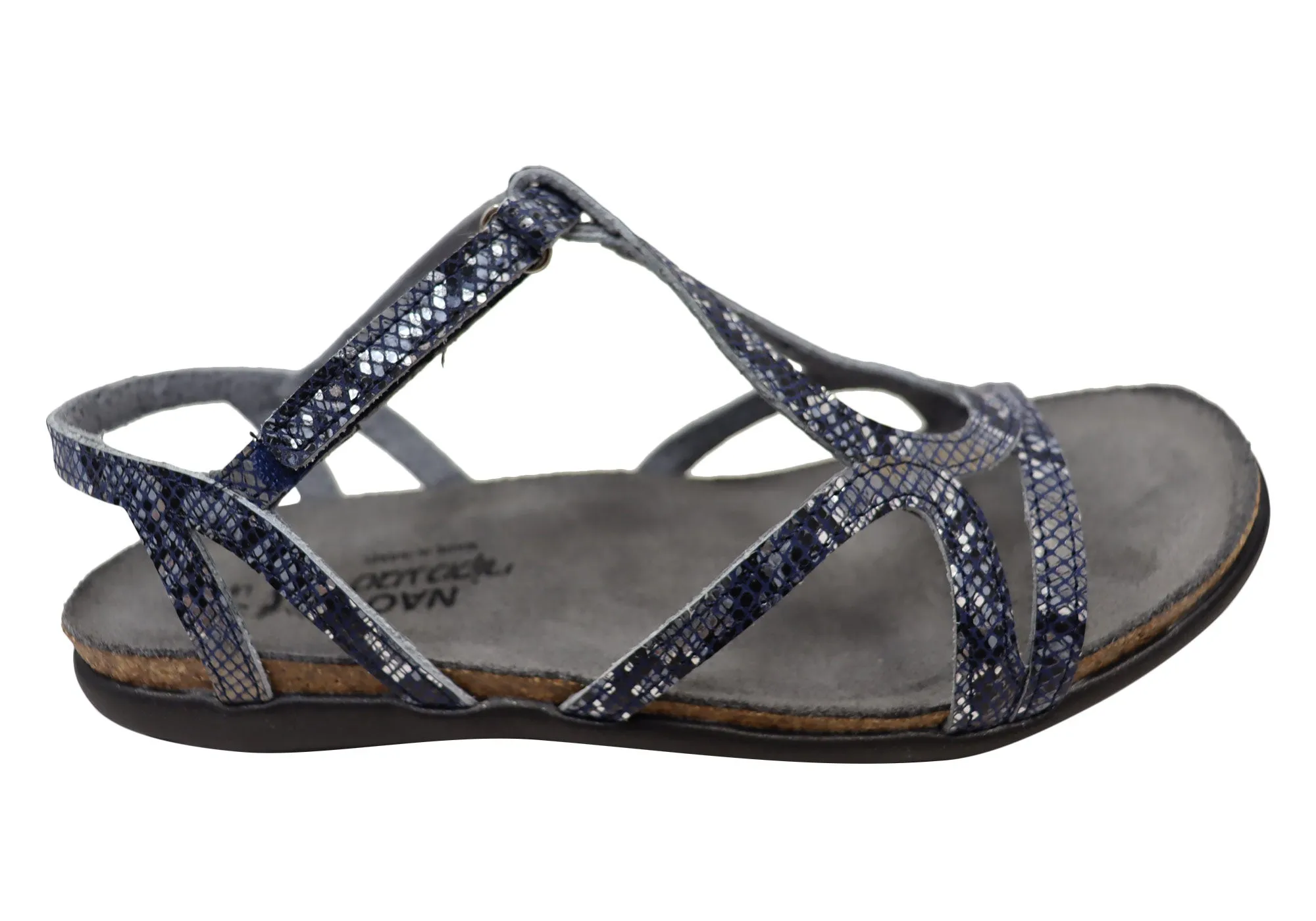 Naot Dorith Damen Komfortable gepolsterte flache Ledersandalen mit Unterstützung Naot Schuhe