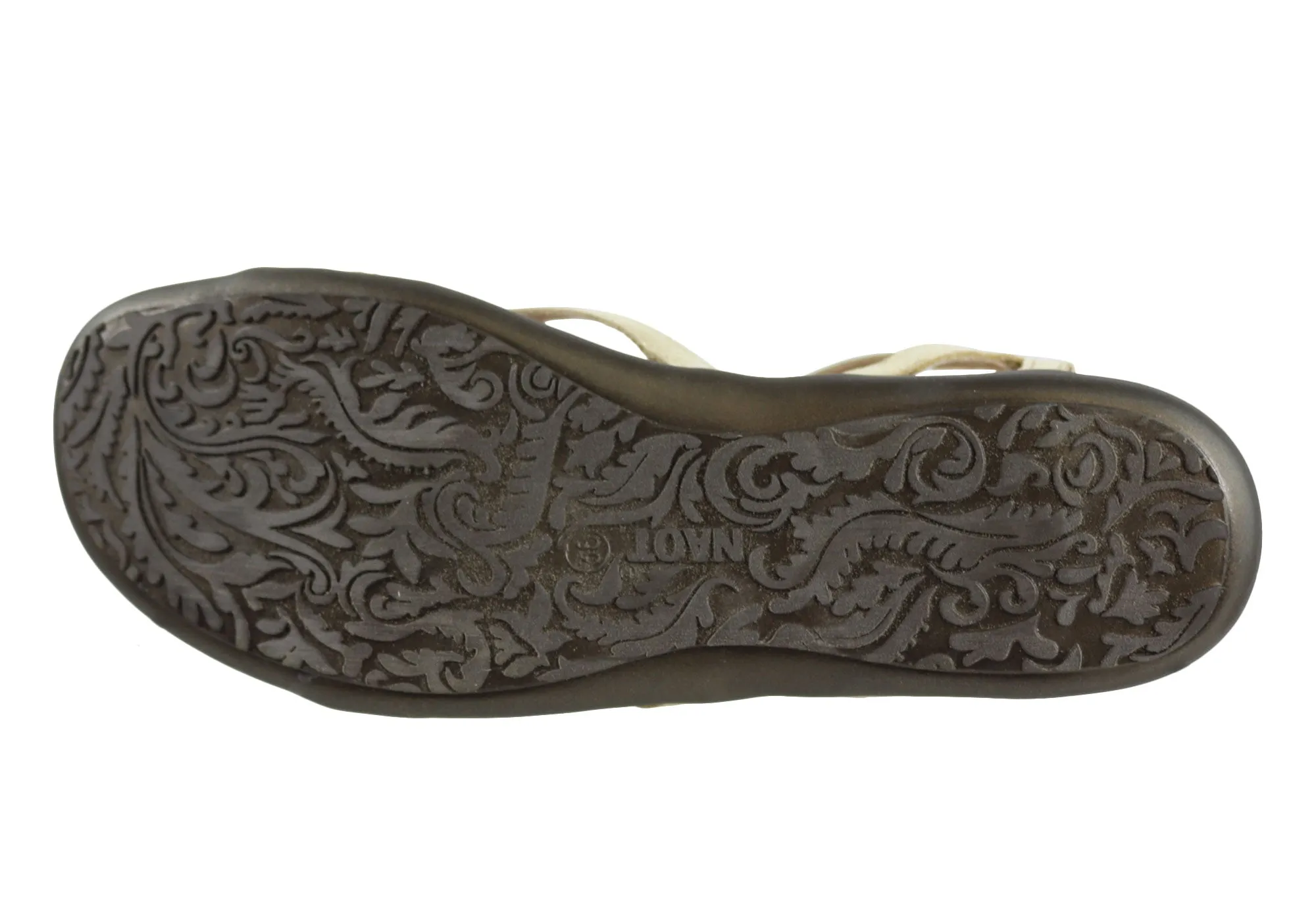 Naot Dorith Damen Komfortable gepolsterte flache Ledersandalen mit Unterstützung Naot Schuhe