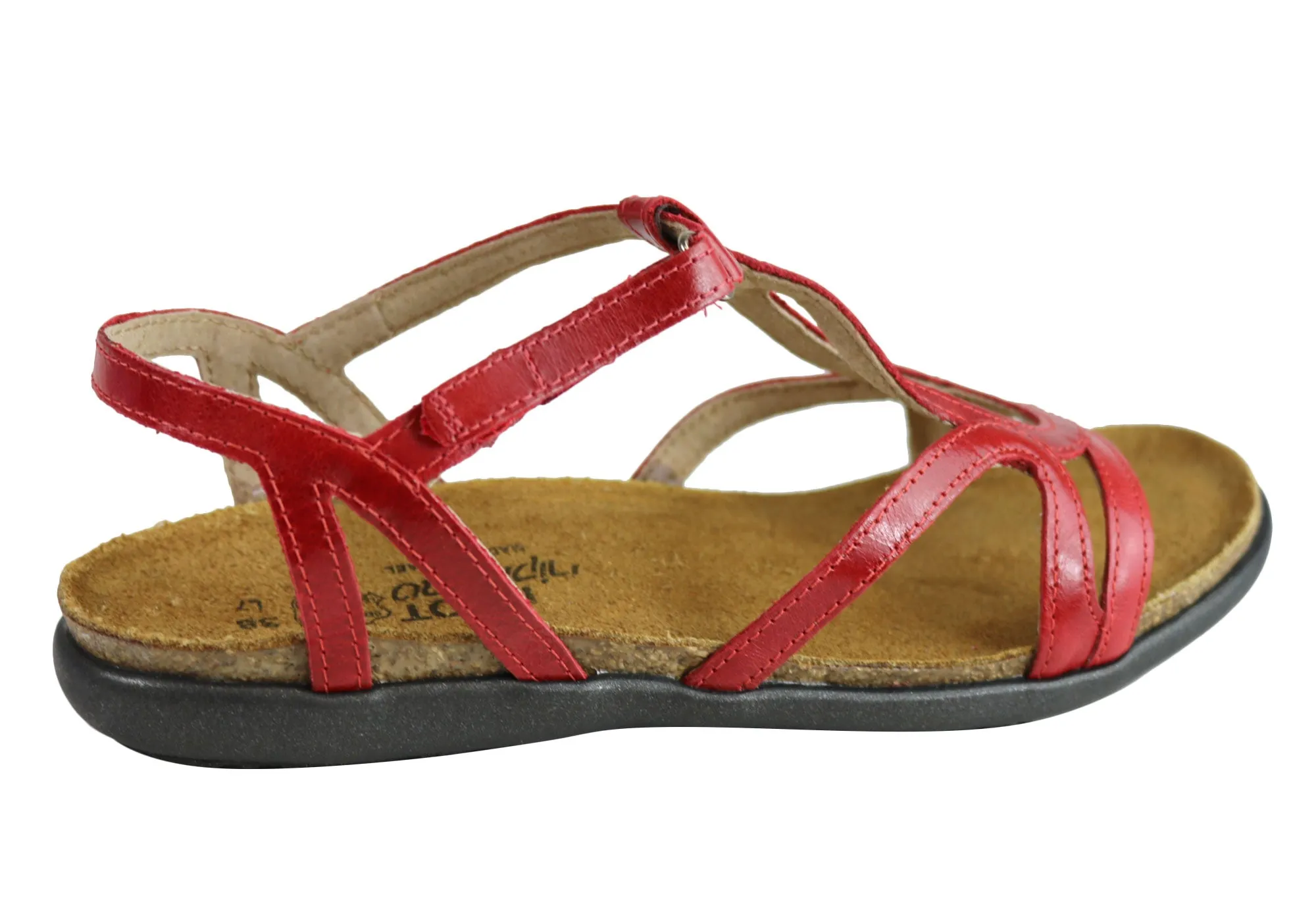 Naot Dorith Damen Komfortable gepolsterte flache Ledersandalen mit Unterstützung Naot Schuhe