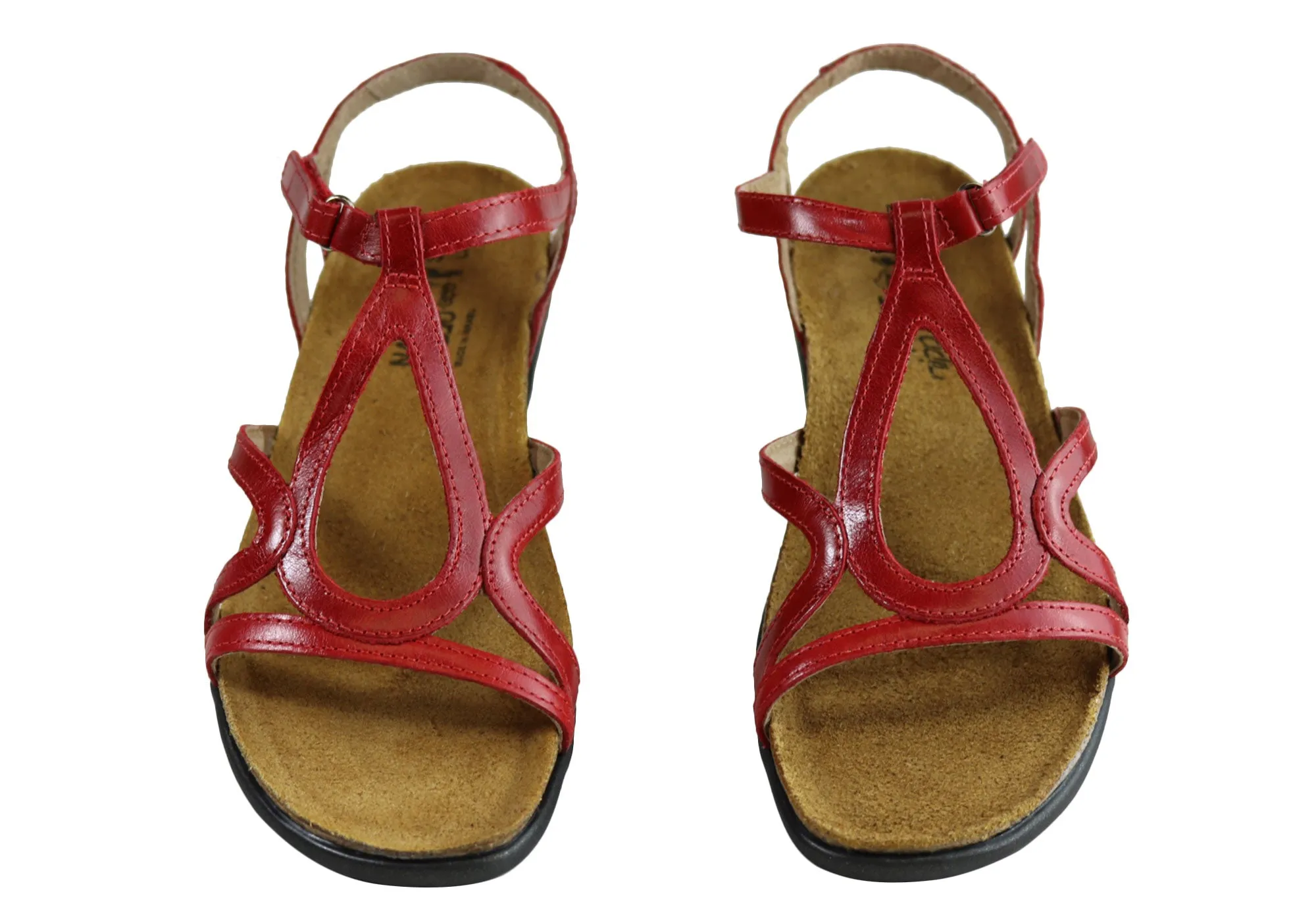 Naot Dorith Damen Komfortable gepolsterte flache Ledersandalen mit Unterstützung Naot Schuhe