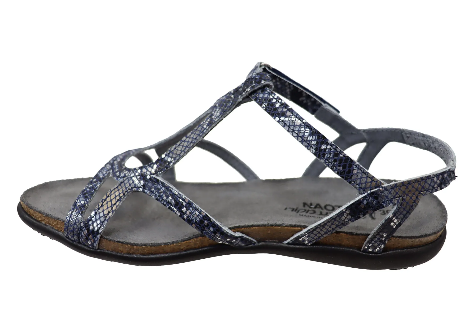 Naot Dorith Damen Komfortable gepolsterte flache Ledersandalen mit Unterstützung Naot Schuhe