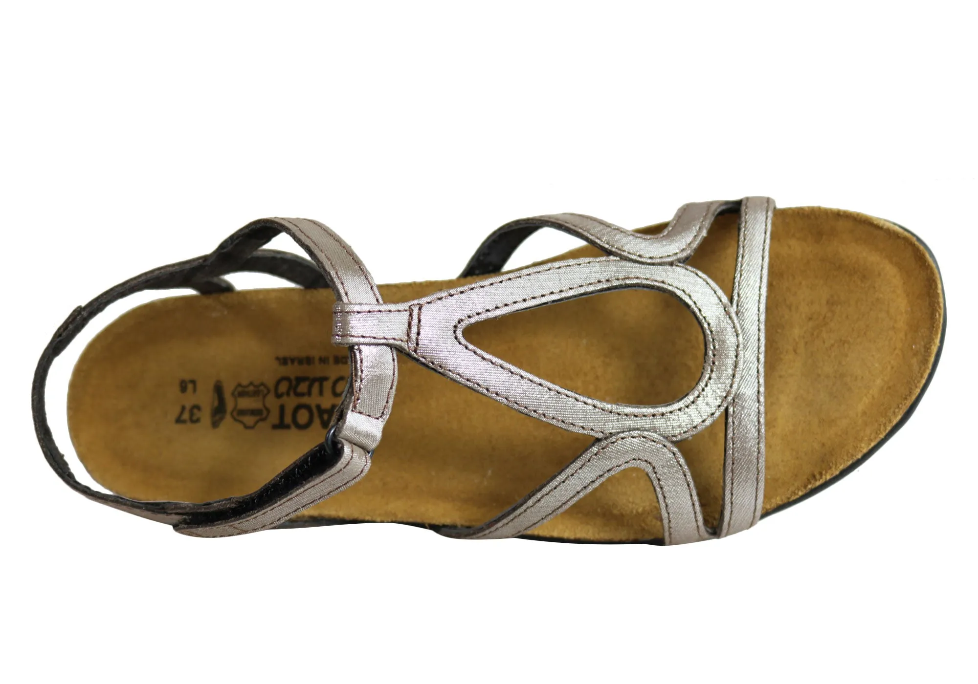 Naot Dorith Damen Komfortable gepolsterte flache Ledersandalen mit Unterstützung Naot Schuhe