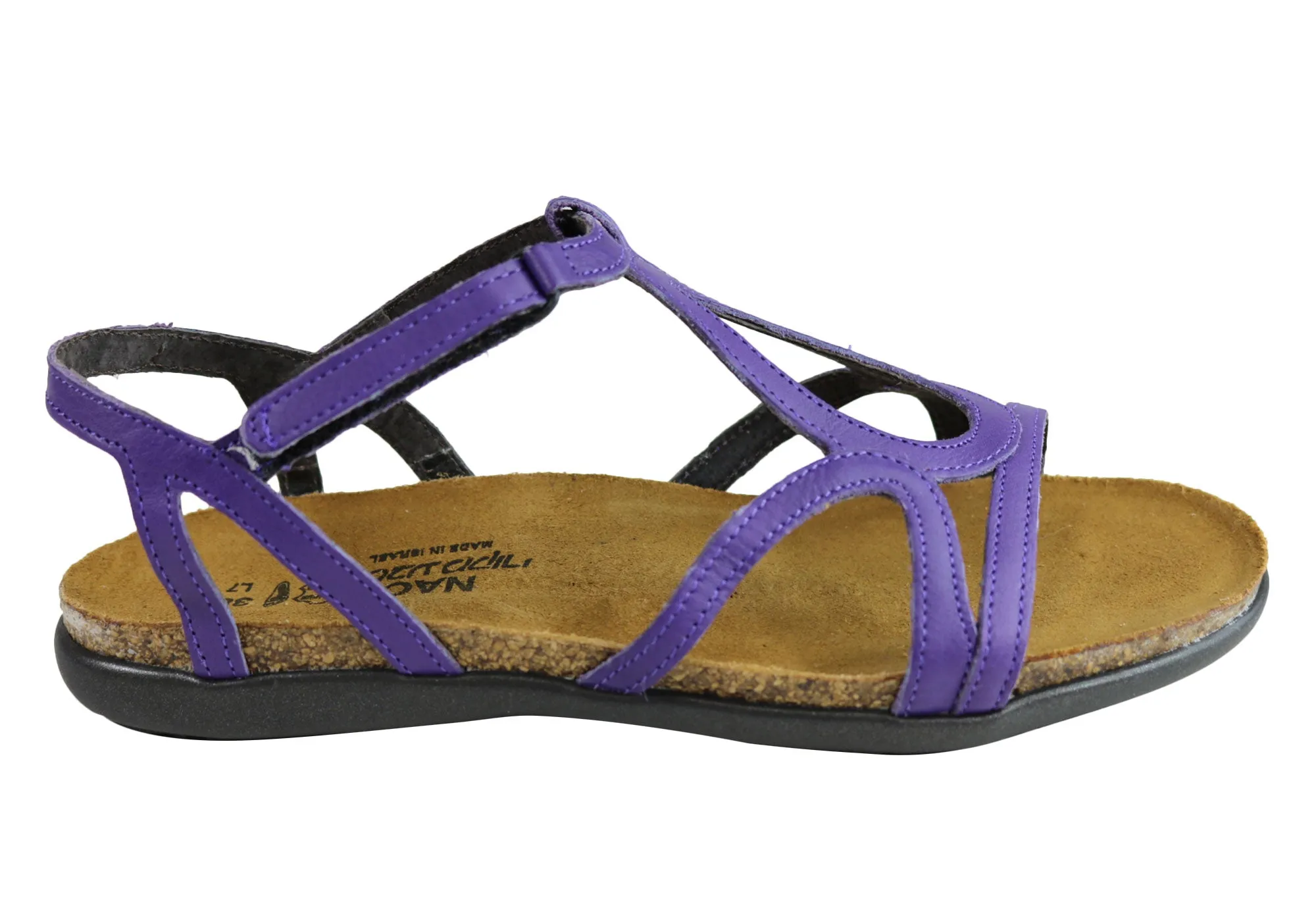 Naot Dorith Damen Komfortable gepolsterte flache Ledersandalen mit Unterstützung Naot Schuhe
