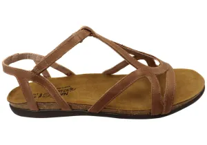 Naot Dorith Damen Komfortable gepolsterte flache Ledersandalen mit Unterstützung Naot Schuhe