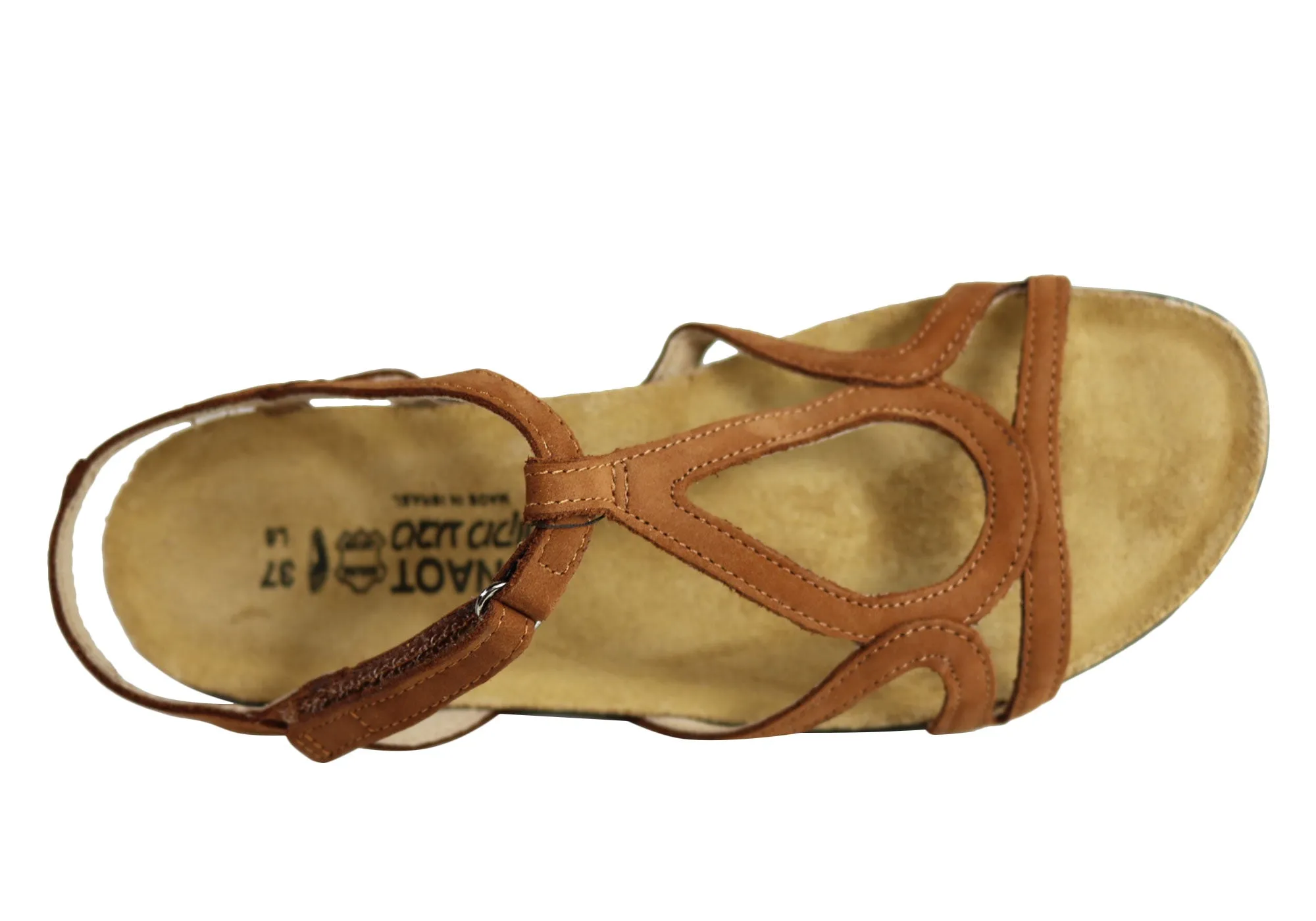 Naot Dorith Damen Komfortable gepolsterte flache Ledersandalen mit Unterstützung Naot Schuhe