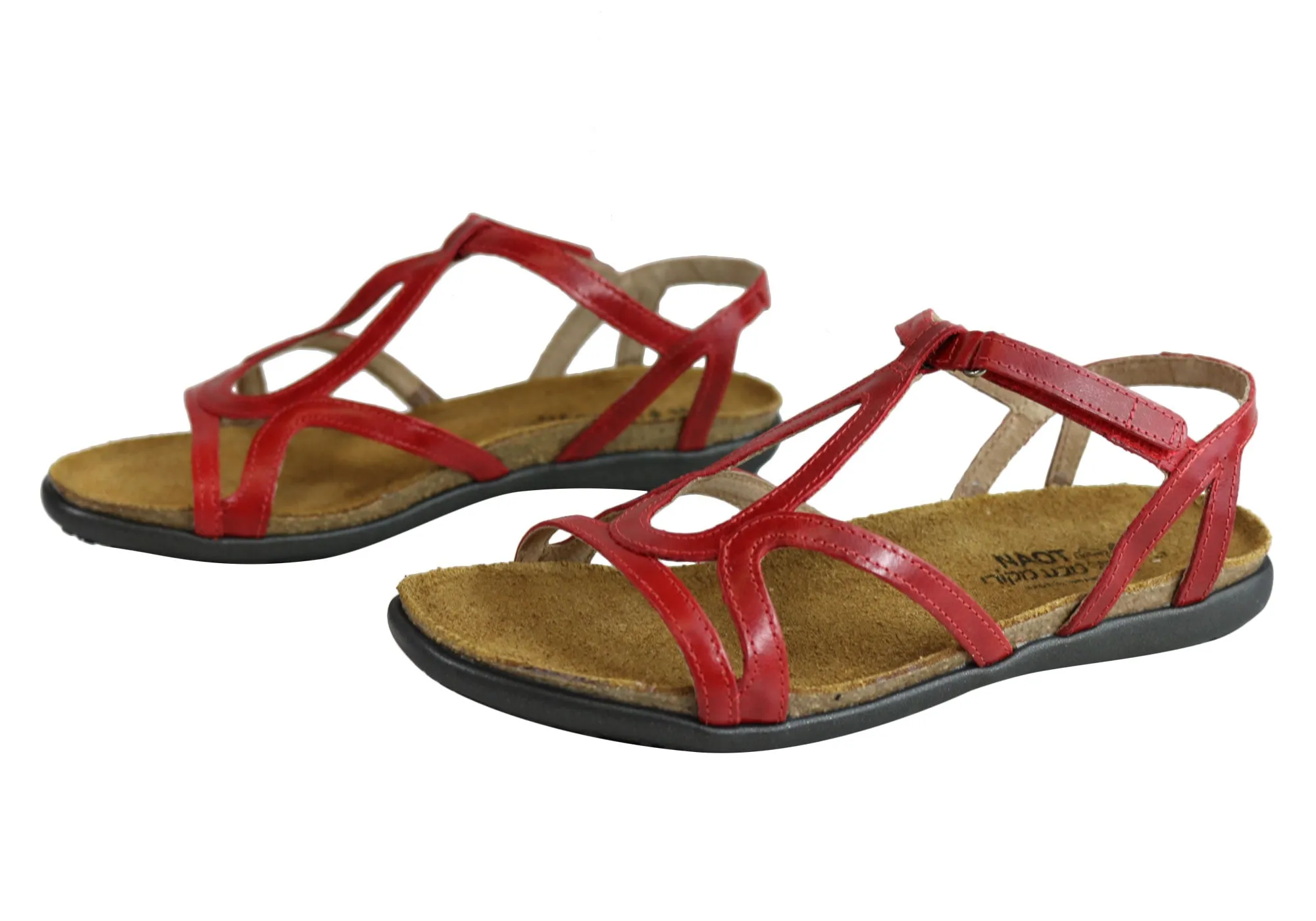 Naot Dorith Damen Komfortable gepolsterte flache Ledersandalen mit Unterstützung Naot Schuhe