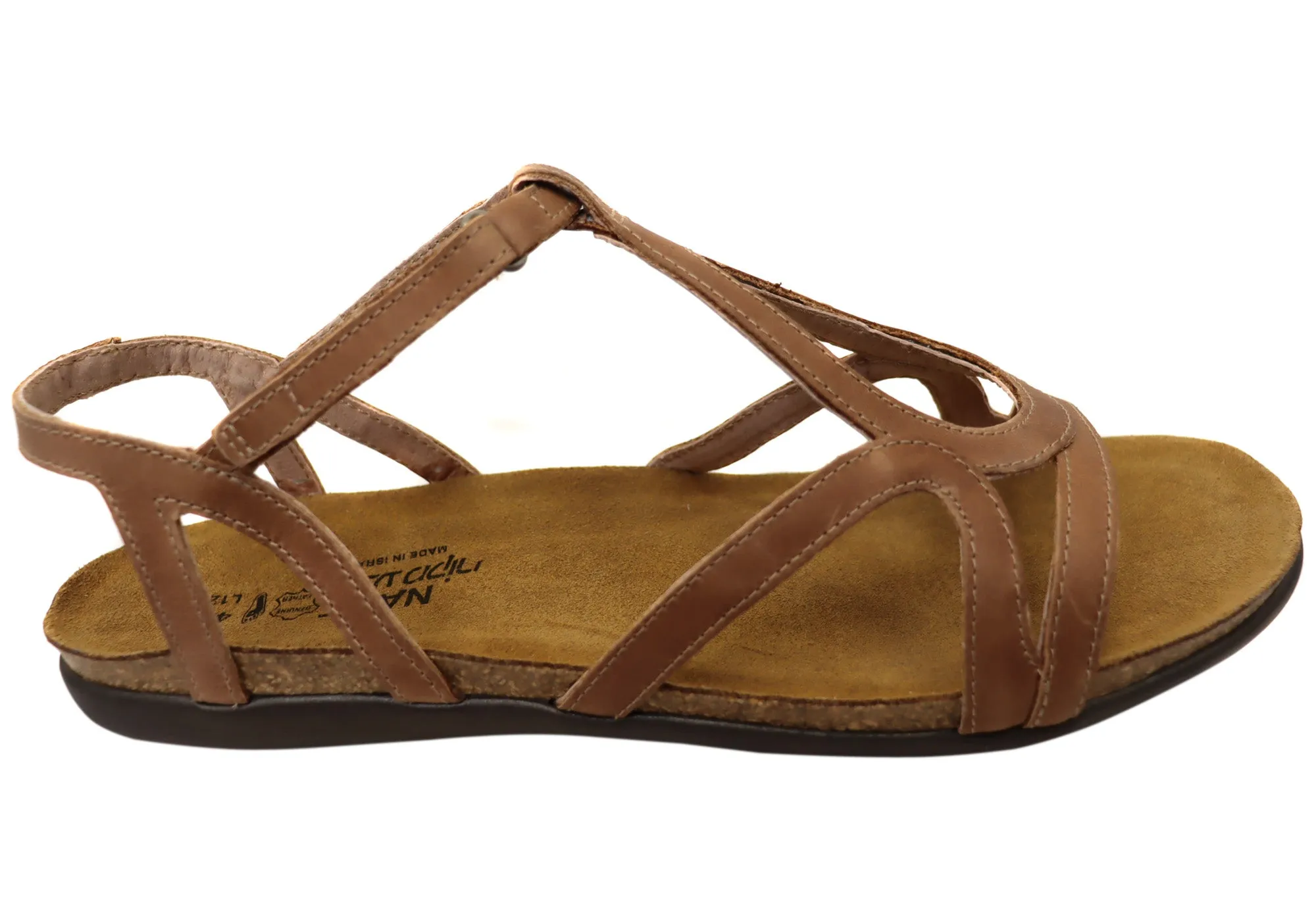 Naot Dorith Damen Komfortable gepolsterte flache Ledersandalen mit Unterstützung Naot Schuhe