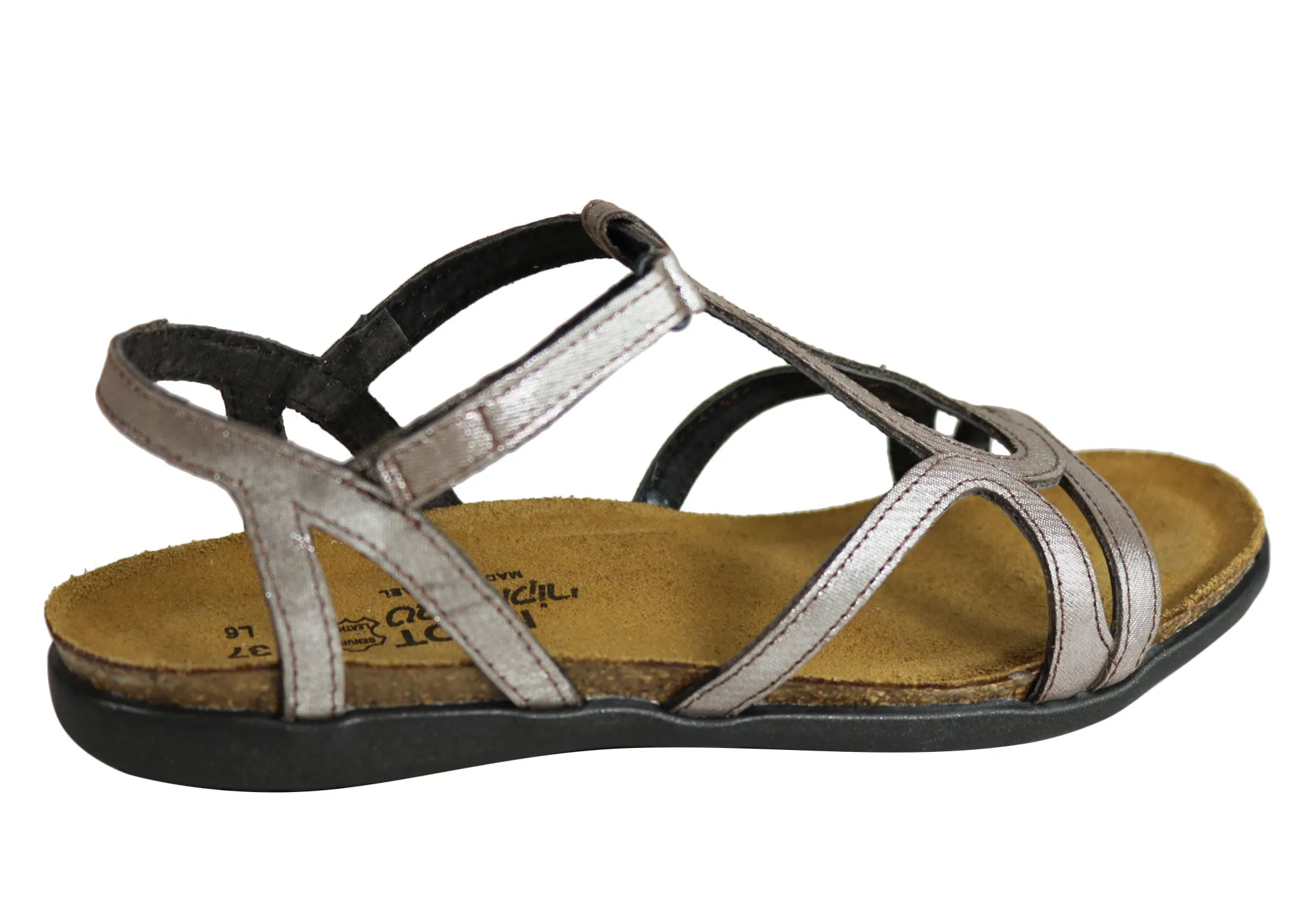 Naot Dorith Damen Komfortable gepolsterte flache Ledersandalen mit Unterstützung Naot Schuhe
