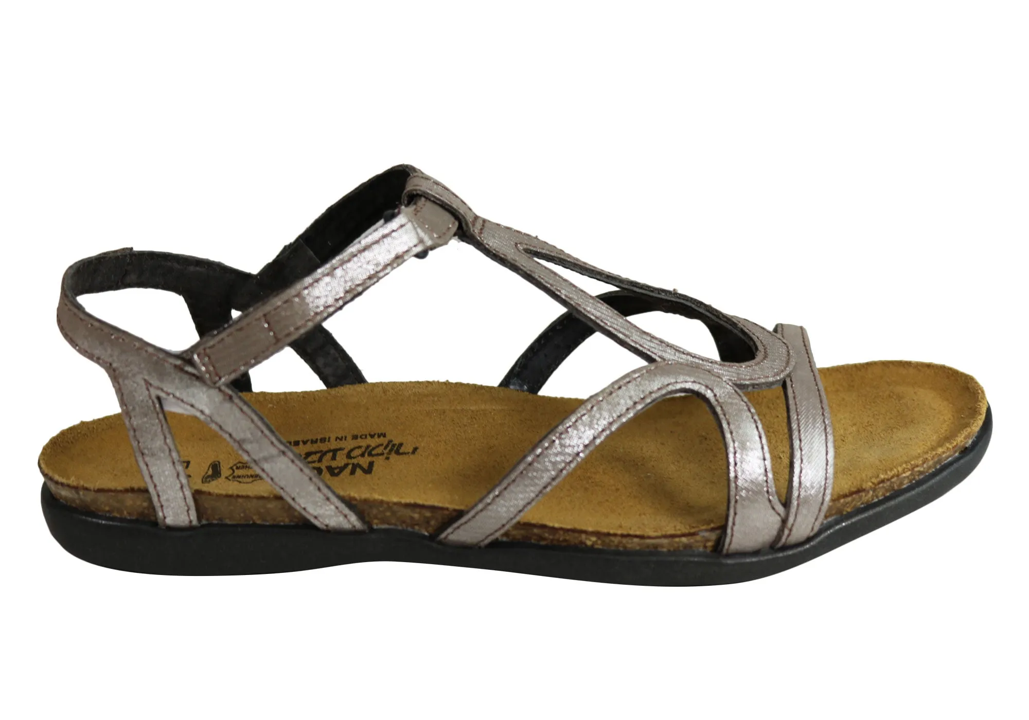 Naot Dorith Damen Komfortable gepolsterte flache Ledersandalen mit Unterstützung Naot Schuhe