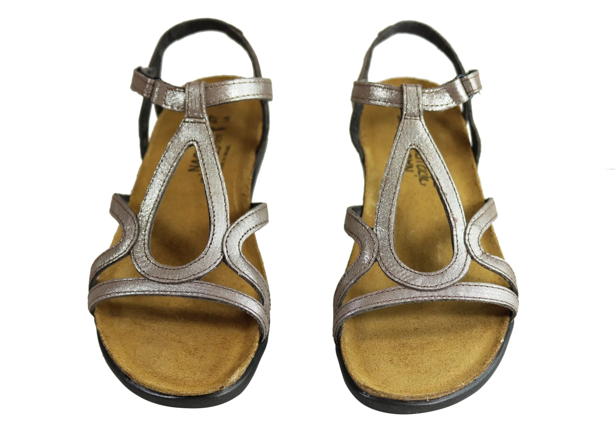 Naot Dorith Damen Komfortable gepolsterte flache Ledersandalen mit Unterstützung Naot Schuhe