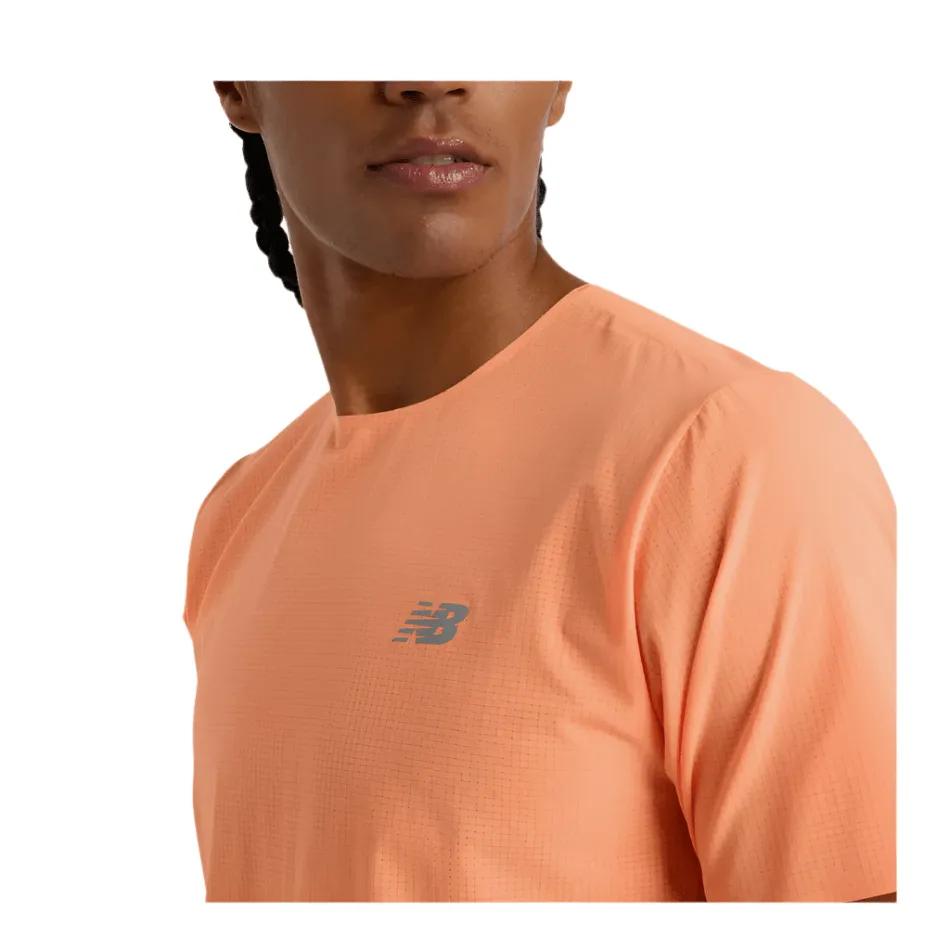 New Balance Herren Race Day Ultralight Kurzarm-T-Shirt in Hot Mango SS25