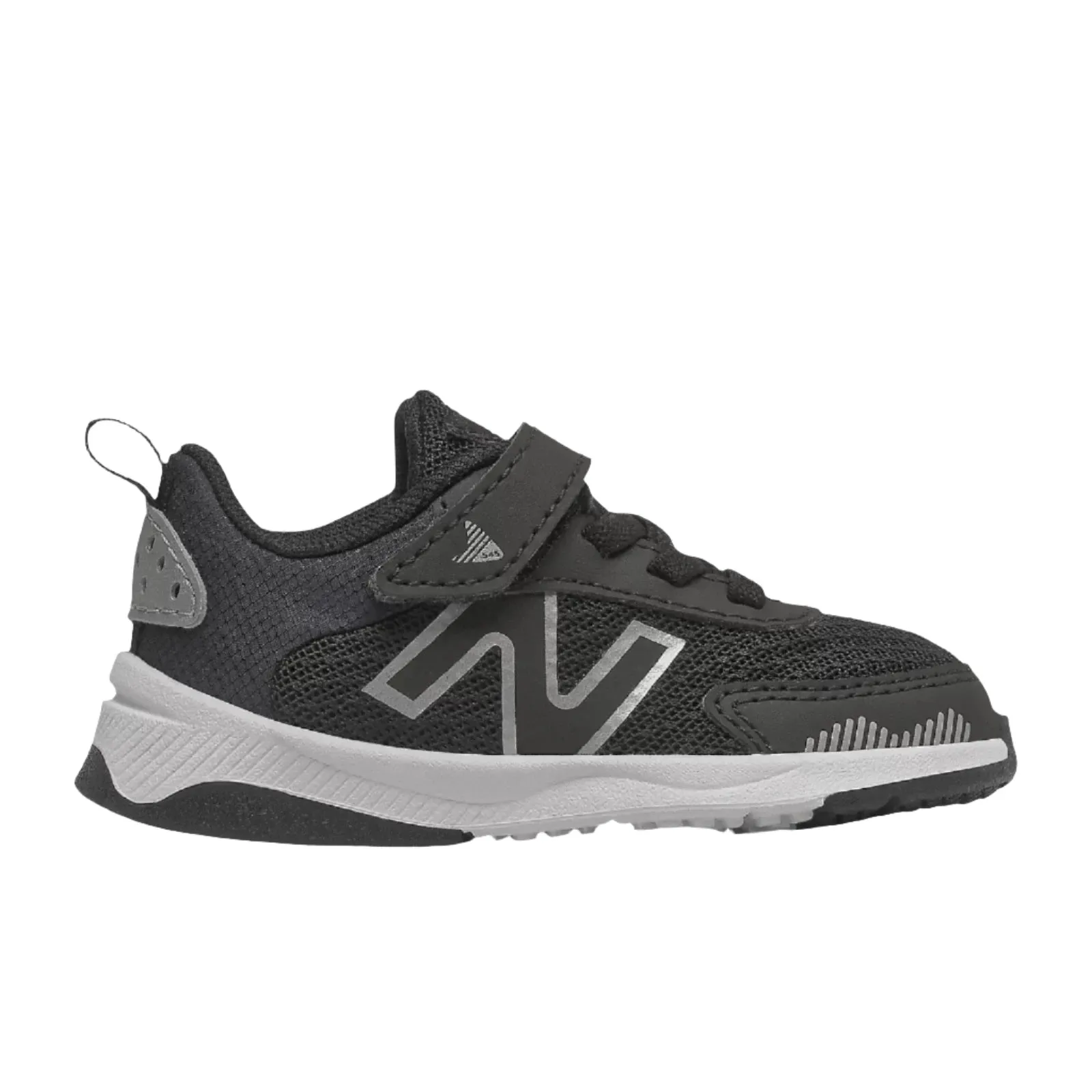 New Balance Schuhe Kinder Dynasoft IT545BO1 mit Klettverschluss und Schnürsenkeln Schwarz/Weiß/Silber Metallic (Größe 4c-10c)